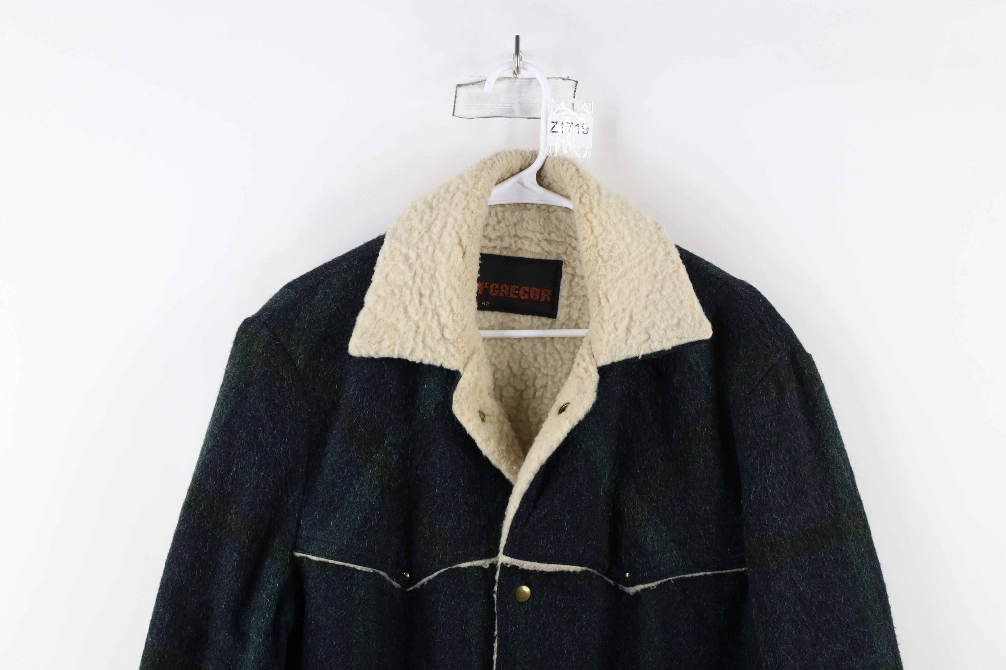 Vintage Vtg 50s 60s McGregor Deep Pile Fleece Wool Jacket USA Size US L / EU 52-54 / 3 - 2 Thumbnail