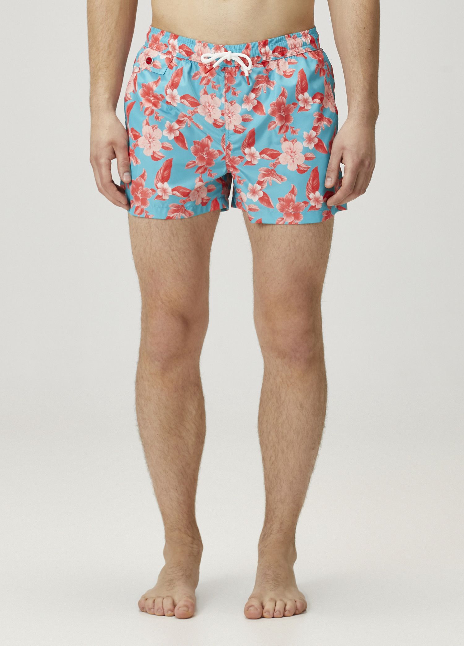 Kiton KITON Napoli blue pink floral print nylon swim shorts Large Size US 34 / EU 50 - 2 Thumbnail