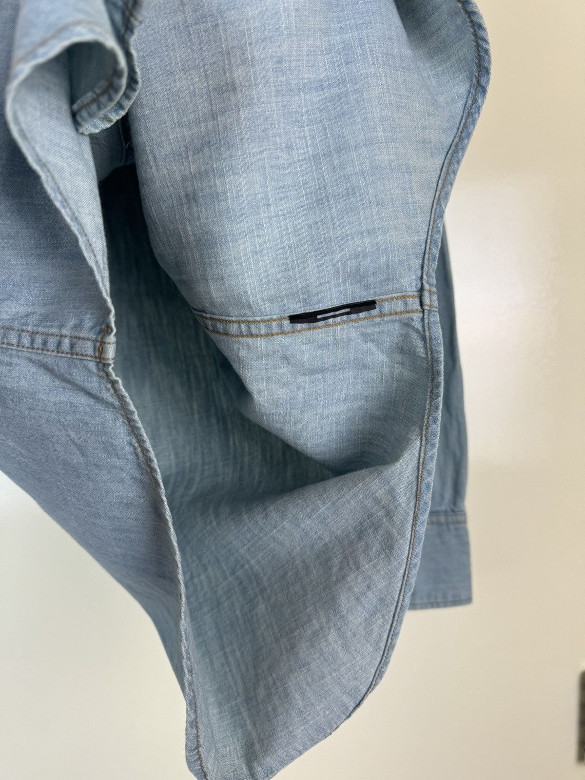Saint Laurent Paris SAINT LAURENT Denim Light Blue Button Shirt Western Cowboy Size XS / US 0-2 / IT 36-38 - 15 Thumbnail