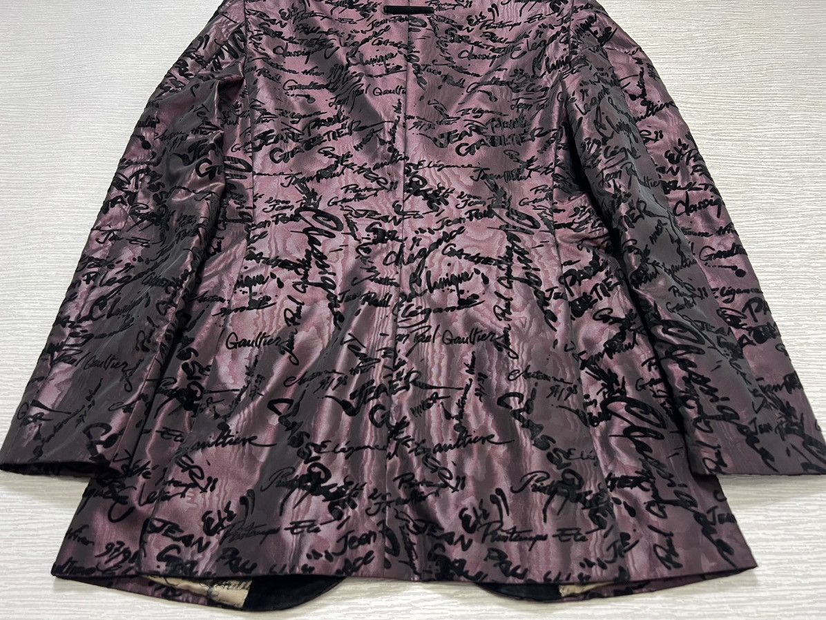 Jean Paul Gaultier JPG AW 97-98 Signature Monogram Print Velvet Jacquard Blazer Size US XS / EU 42 / 0 - 13 Thumbnail