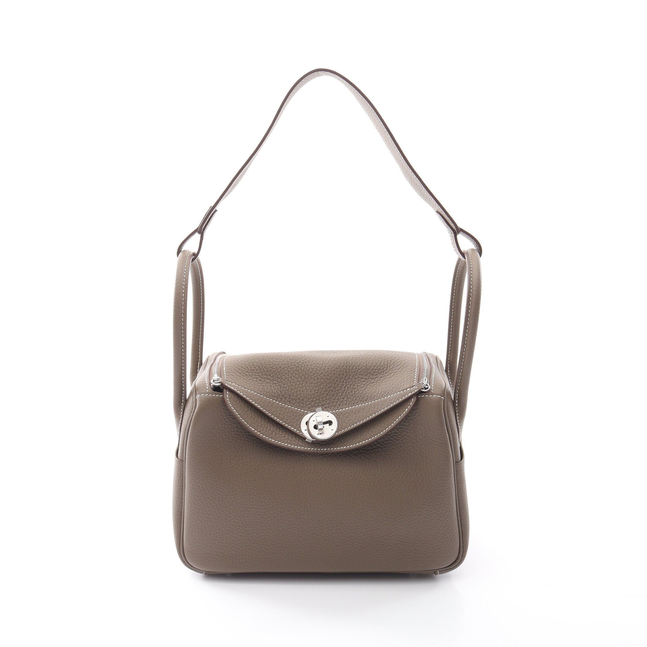 Hermes Hermes Lindy 26 Etoupe Shoulder Bag Clemence Leather Gray Brown Silver Hardware K Stamp Size ONE SIZE - 1 Thumbnail