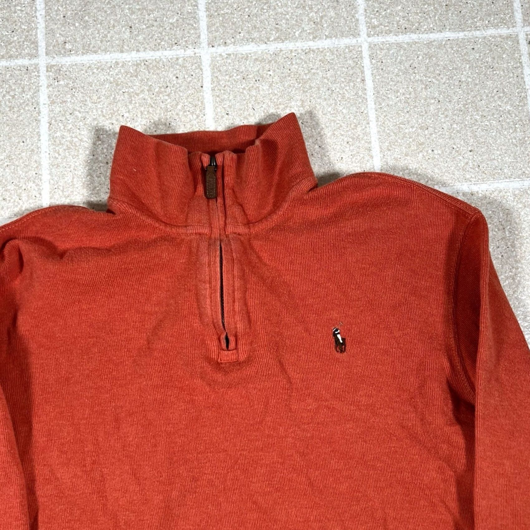Polo Ralph Lauren POLO Ralph Lauren Pullover Quarter Zip Knit Cotton Orange Logo 1/4 Zip M Men Knit Sweater Pullover Zip Polo Shirt Size US M / EU 48-50 / 2 - 2 Thumbnail