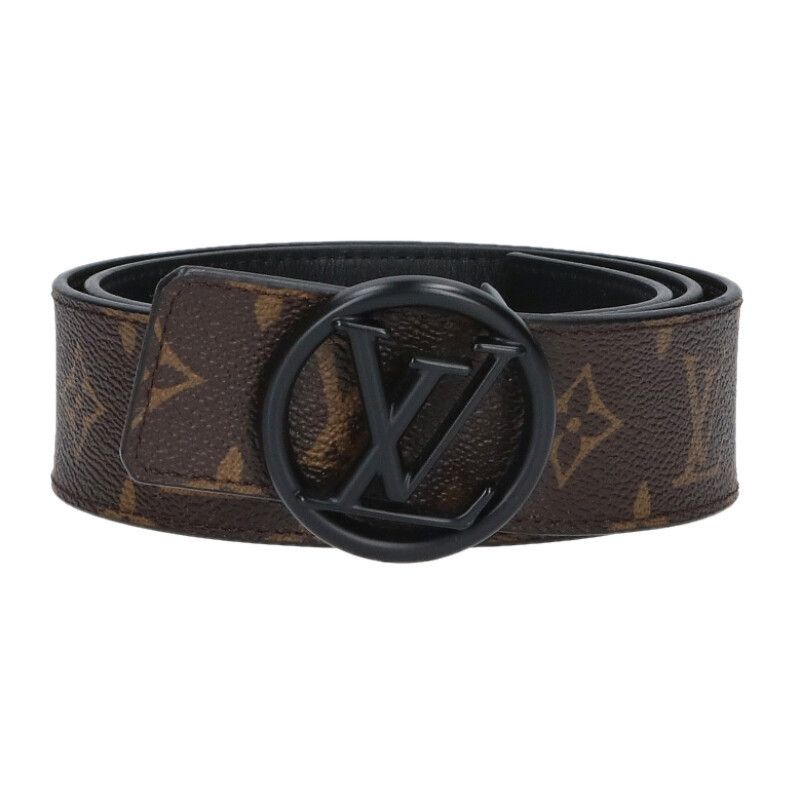 Louis Vuitton Louis Vuitton Logo Leather Belt Brown x Black Size 85 Size ONE SIZE - 1 Thumbnail