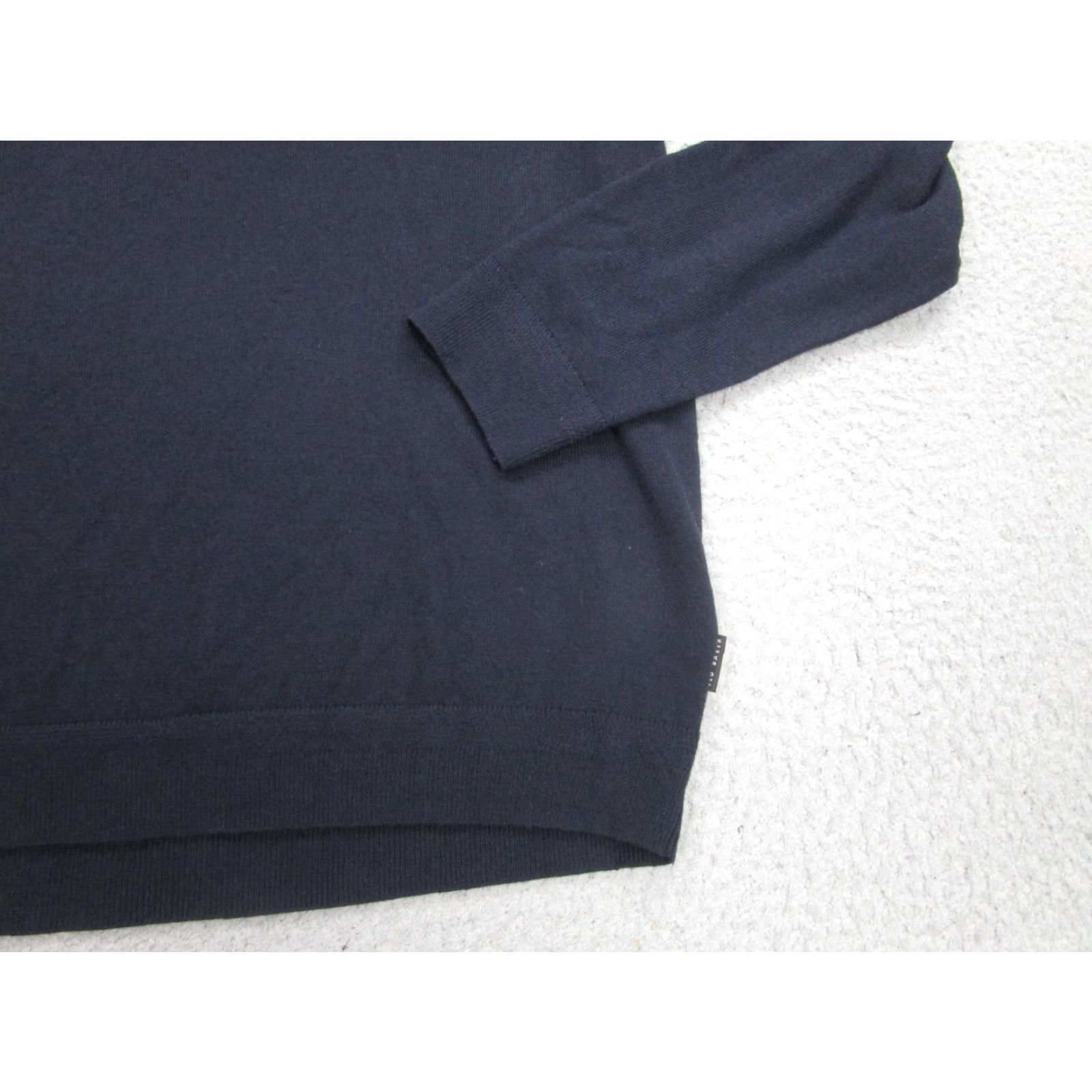 Ted Baker Ted Baker Sweater Mens XL Navy Crewneck Pockets Shoulder Patches Knit Solid Long Sleeve Vintage No Size US XL / EU 56 / 4 - 3 Thumbnail