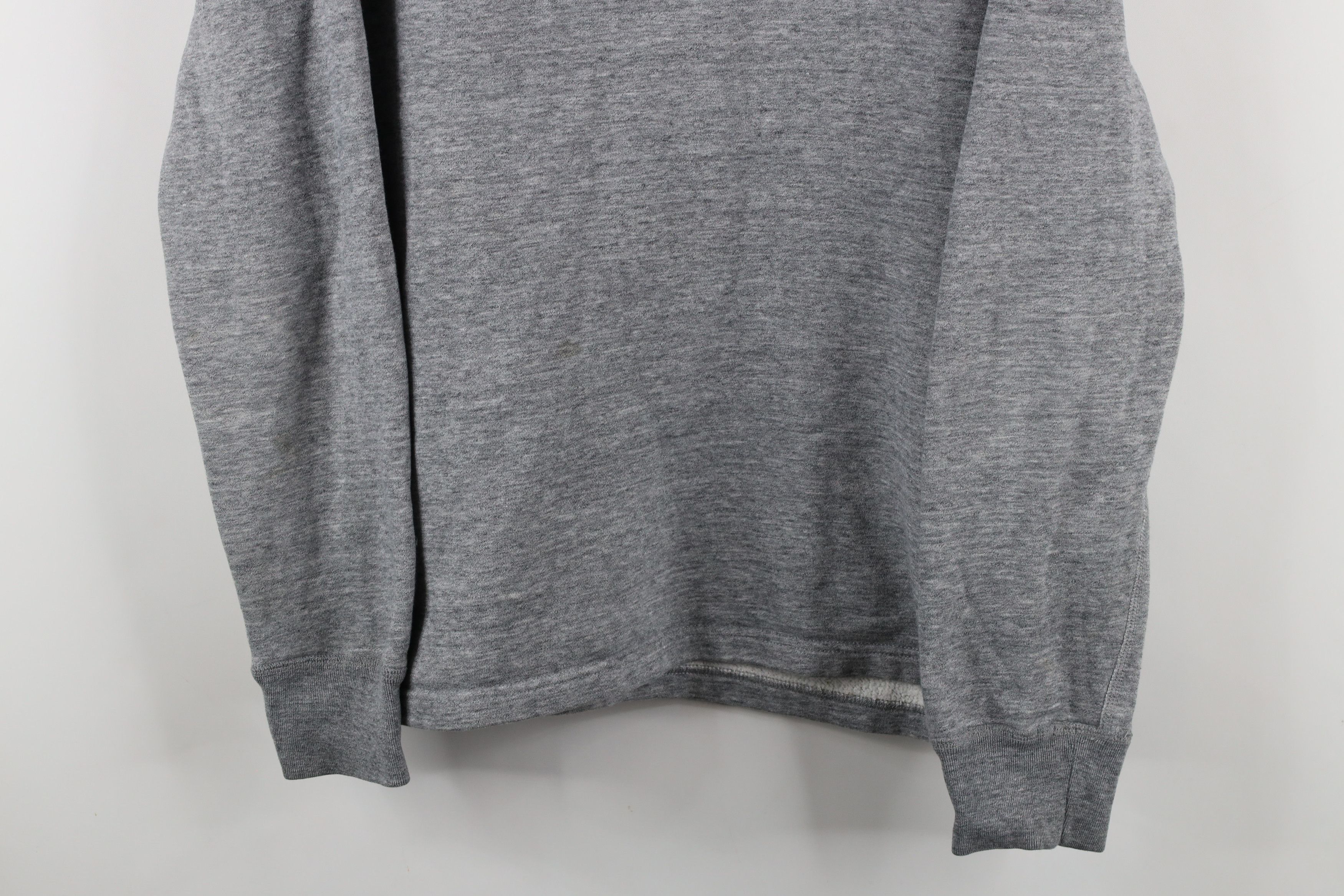 J.Crew × Vintage J Crew Fleece Blank Henley Pullover Sweatshirt Heather Gray Size US L / EU 52-54 / 3 - 3 Thumbnail