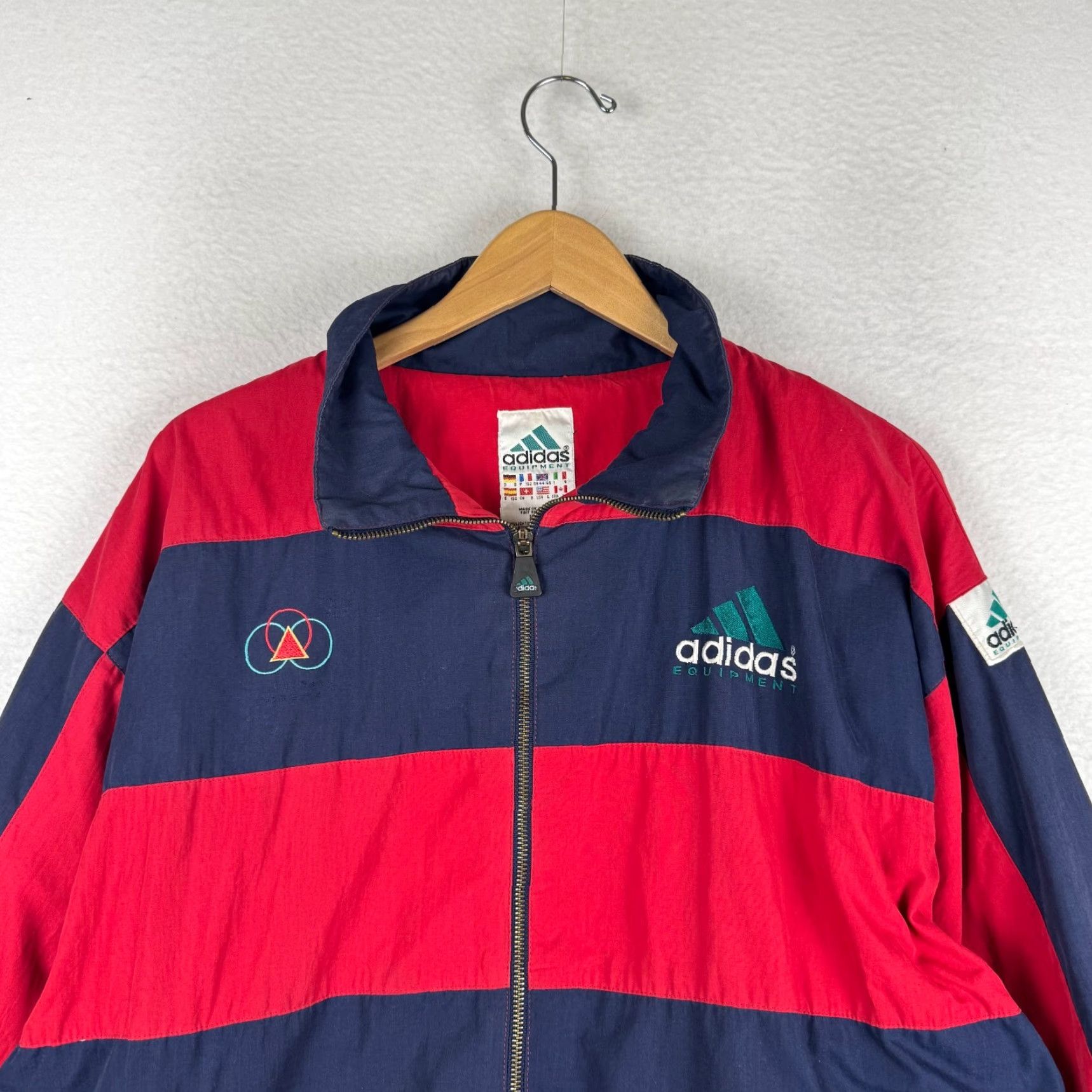 Adidas VINTAGE adidas Equipment Mens L Stripe Zip Jacket Embroidered Logo RARE Size US L / EU 52-54 / 3 - 3 Thumbnail