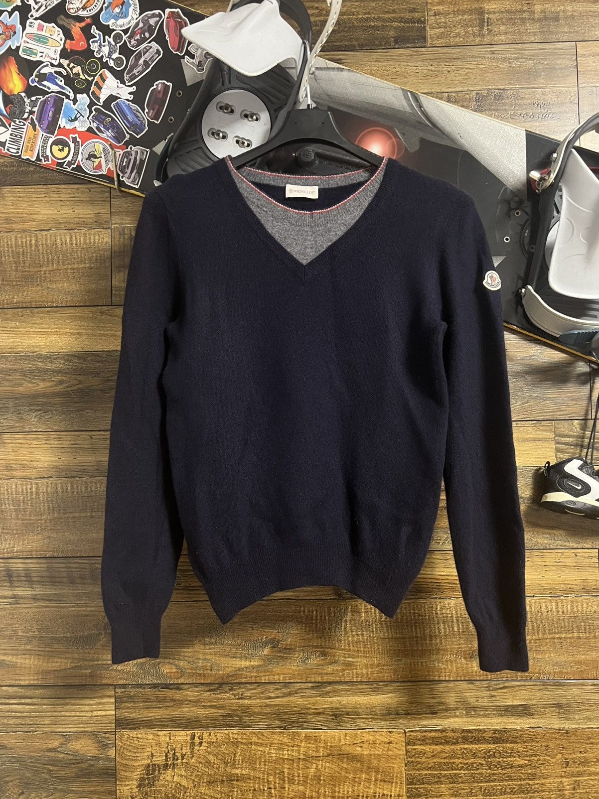 Moncler MONCLET Maglia Tricot Girocollo Logo Patch Wool Sweater Size US XS / EU 42 / 0 - 1 Thumbnail