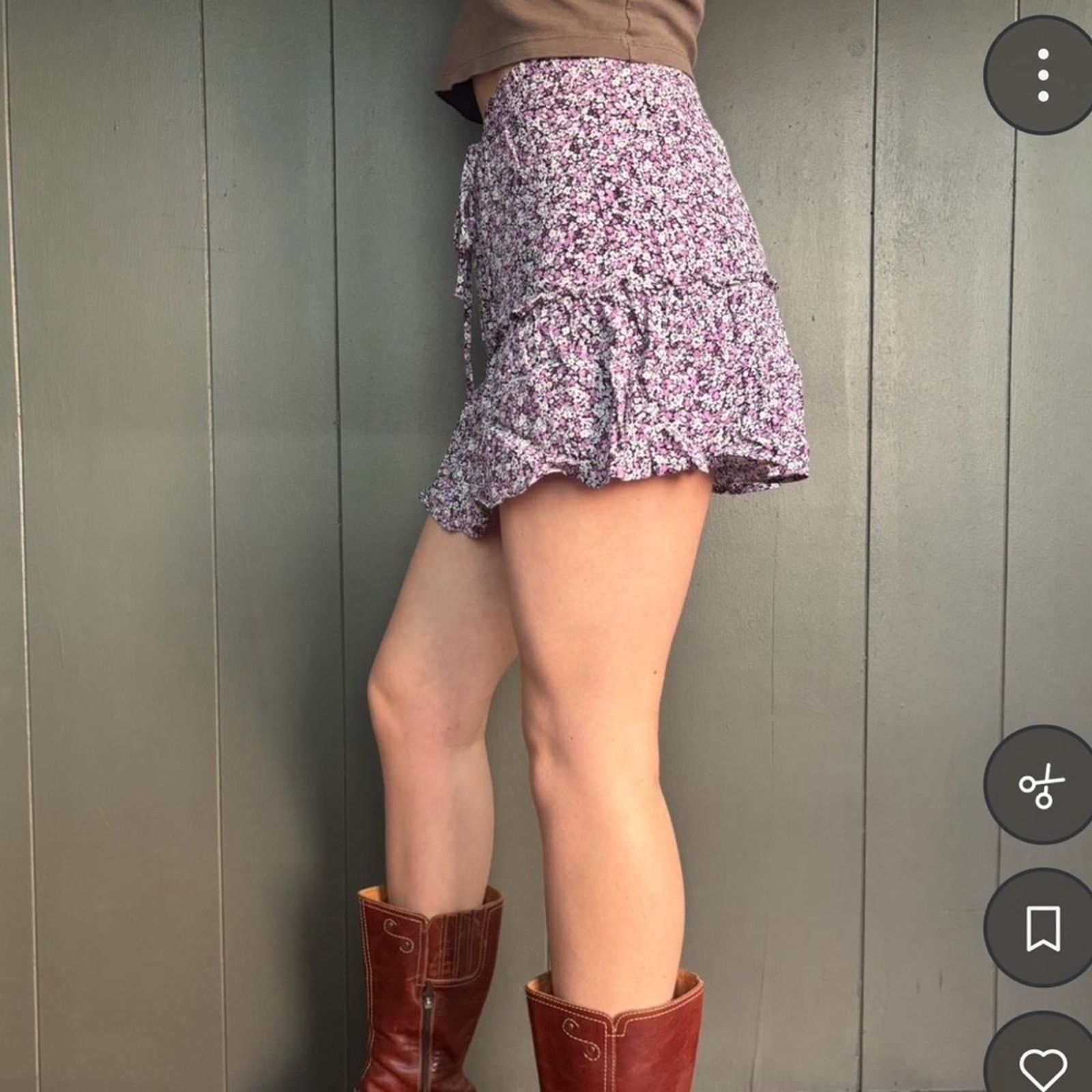 Zara Y2K Zara Floral Purple Skort with shorts underneath size S Size 25" / US 0 / IT 36 - 2 Thumbnail