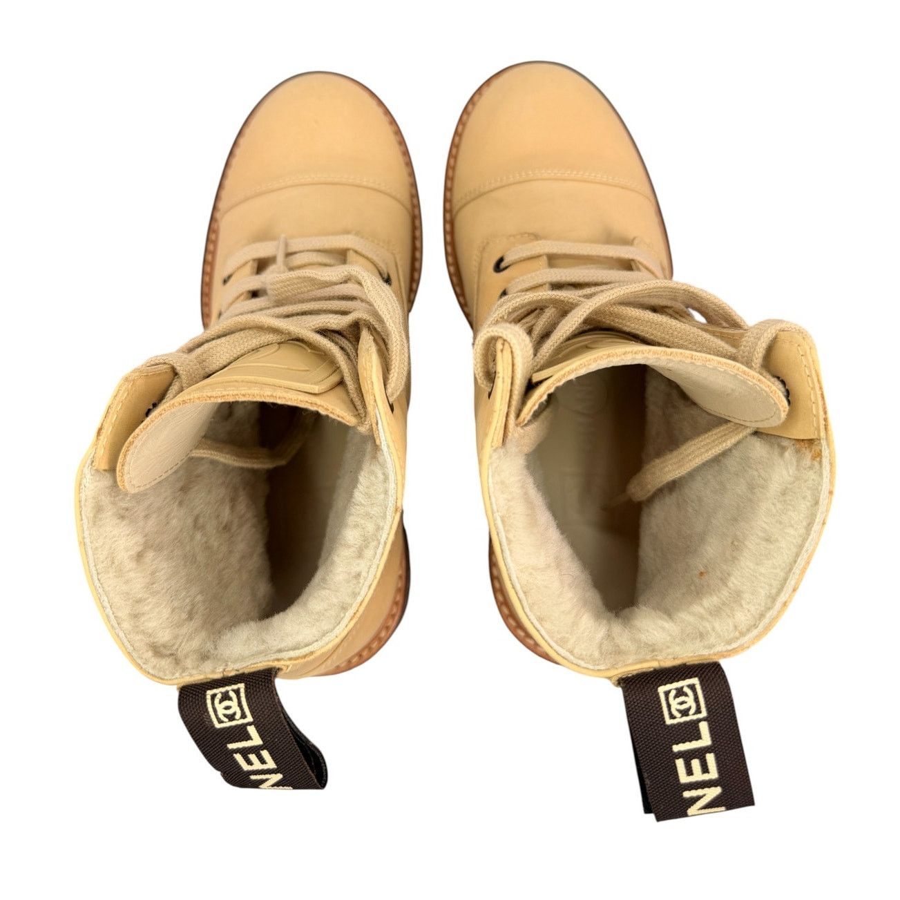 Chanel Chanel lace-up ankle boots Beige Sz 36 Size US 6 / IT 36 - 9 Thumbnail