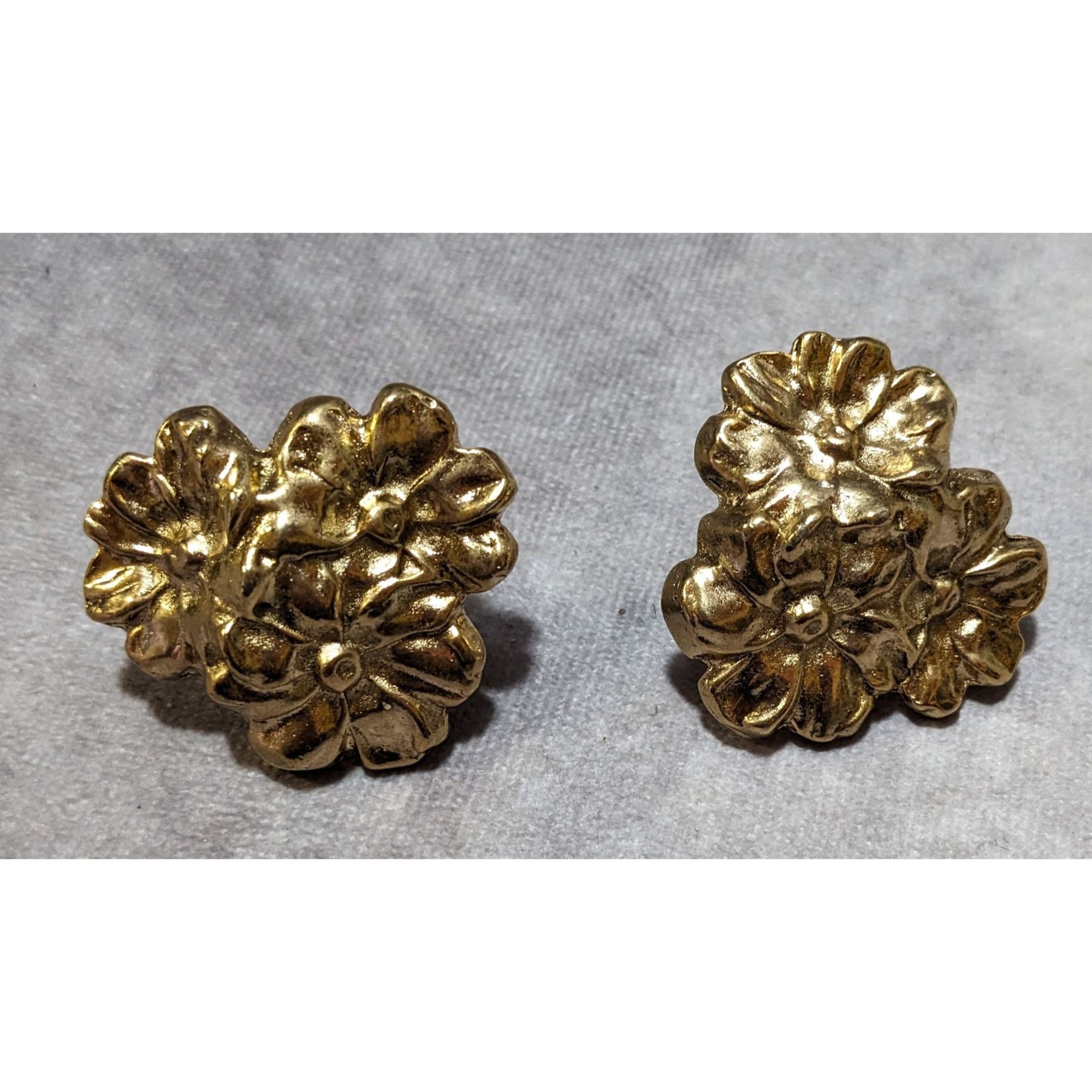 Other Vintage Cottagecore Large Floral Gold Tone Pins (2) Size ONE SIZE - 5 Thumbnail