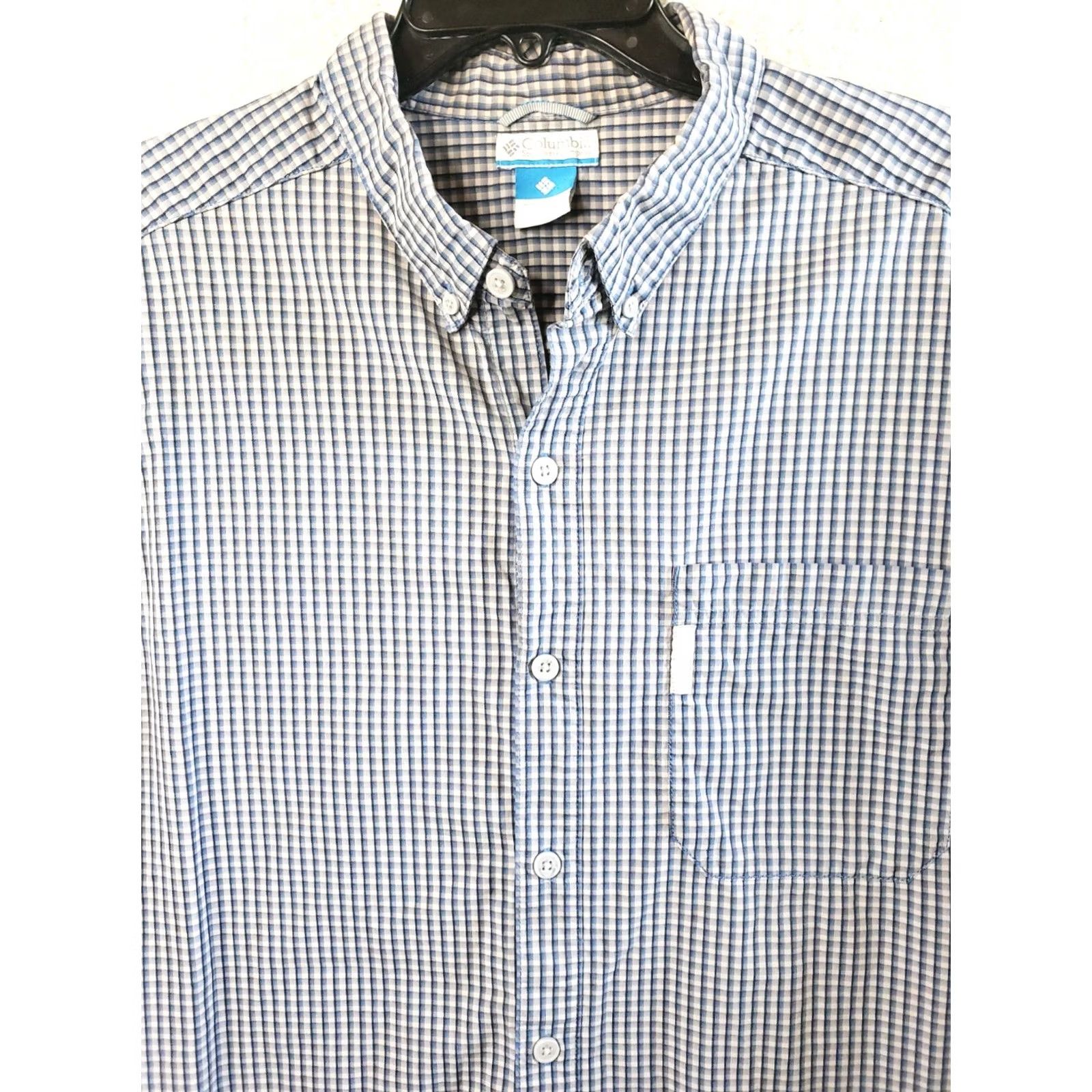 Vintage Columbia Button-Up Shirt Mens L Large Blue White Check Long Sleeve Casual Shirt Size US L / EU 52-54 / 3 - 3 Thumbnail