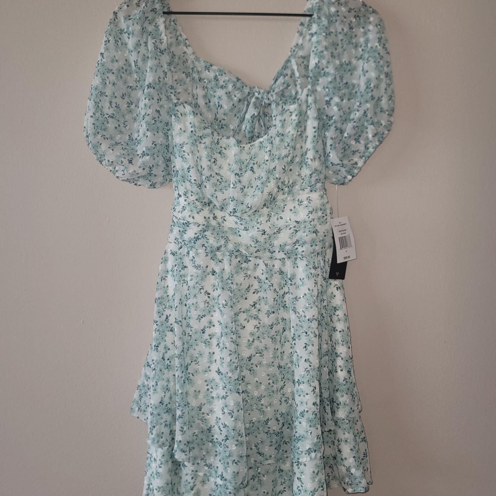 Other Floral Mini Dress in Light Blue Y2k Spring Sz 13 New Cottage Size M / US 6-8 / IT 42-44 - 9 Thumbnail