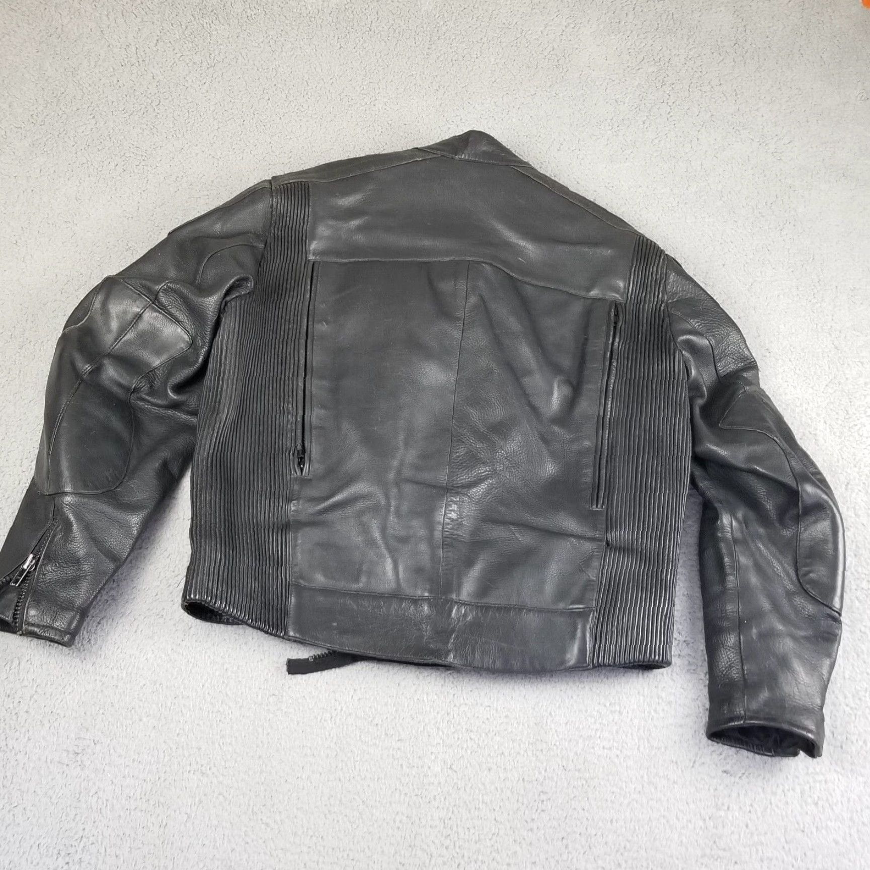 Vintage VTG Vetter Leather Motorcycle Jacket Men XL Cafe Racer Black Zip Cuff Aug. 1993 Size US XL / EU 56 / 4 - 6 Thumbnail