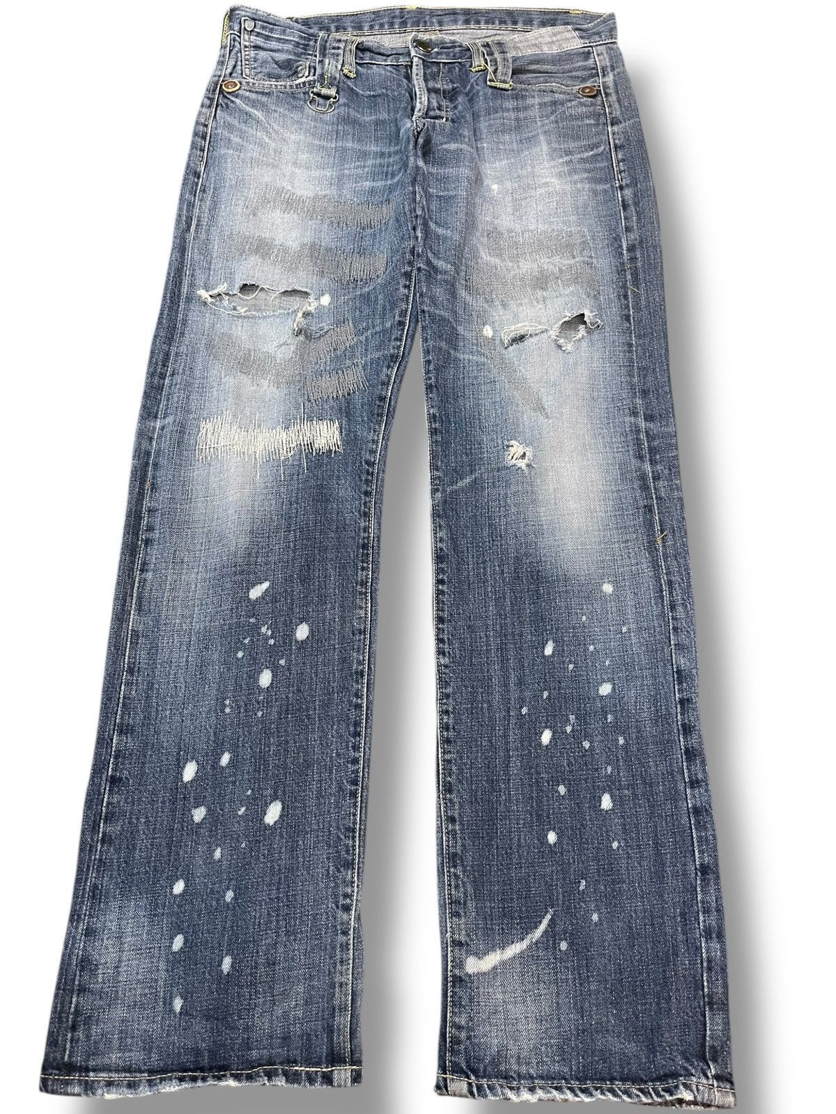 Hysteric Glamour × Japanese Brand Vintage 08 Augeh Tokyo Paint Splatter Distressed Denim Size US 34 / EU 50 - 1 Thumbnail