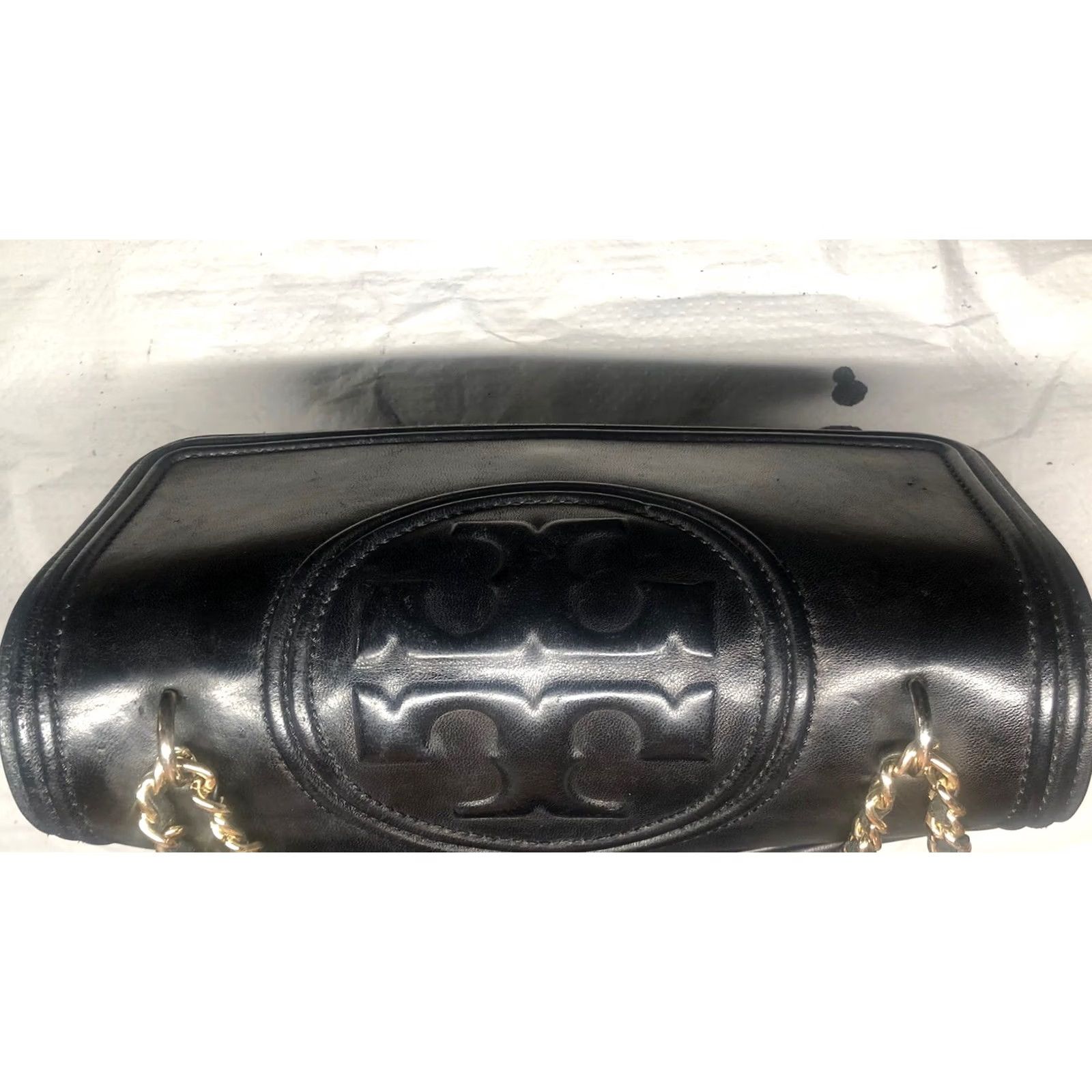 Tory Burch Tory Burch Fleming Shoulder Bag Black Leather Gold Medium Womens Size ONE SIZE - 3 Thumbnail