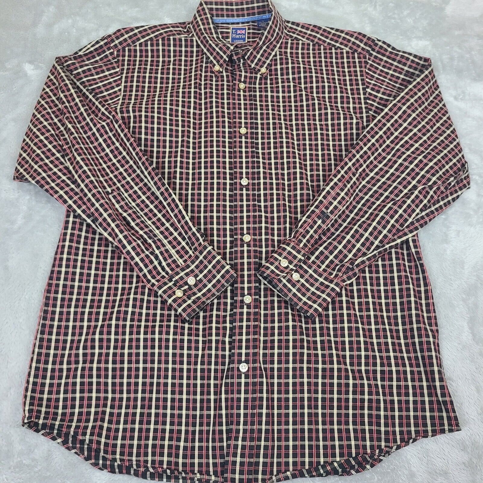 Vintage T Harris London Shirt Mens Size Large Plaid Long Sleeve Butt Size US L / EU 52-54 / 3 - 1 Thumbnail