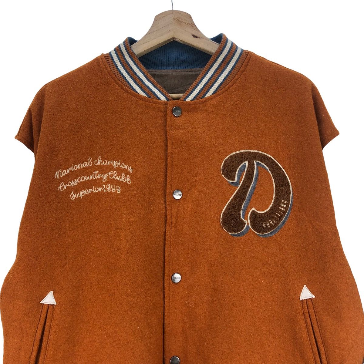 Japanese Brand Ray Cassin Varsity Cross Country Embroidered Reversible Size US L / EU 52-54 / 3 - 3 Thumbnail