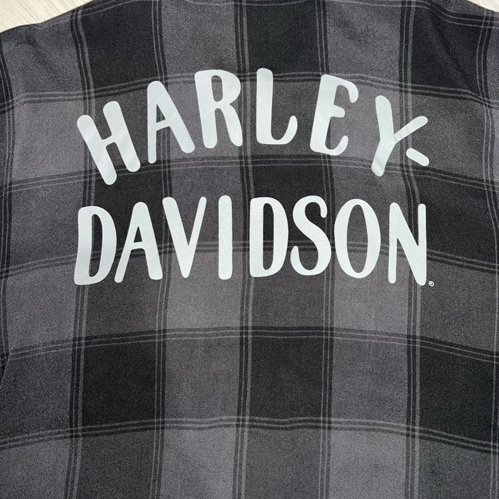 Harley Davidson Harley Davidson Black Plaid Long Sleeve Button-Up Size US L / EU 52-54 / 3 - 3 Thumbnail