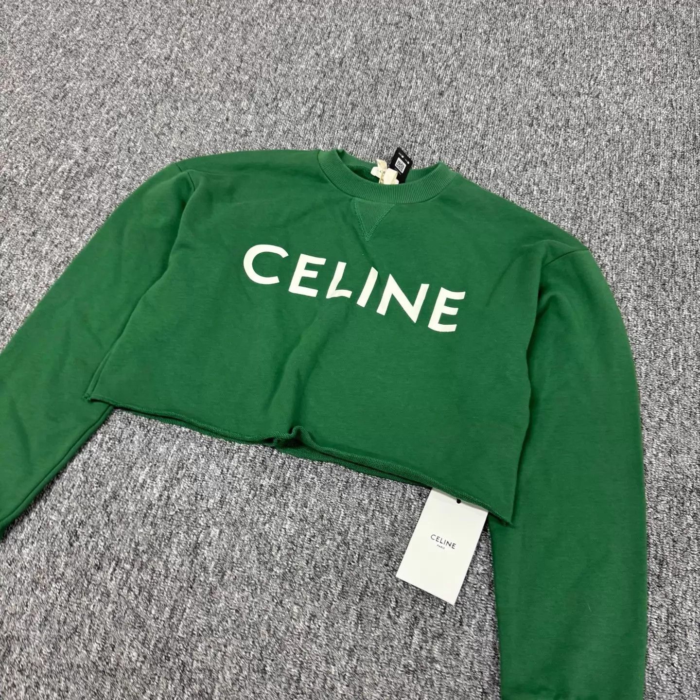 Gucci Celine Green Big Logo Short Hoodie S New With Tags Size S / US 4 / IT 40 - 3 Thumbnail
