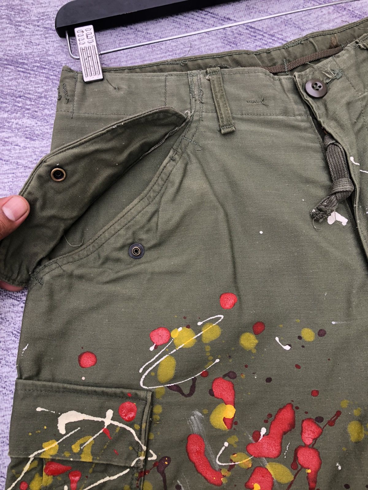 Designer × Vintage Very Rare Cargo Pants Art Colour Paint W30 x L37 Size US 30 / EU 46 - 8 Thumbnail