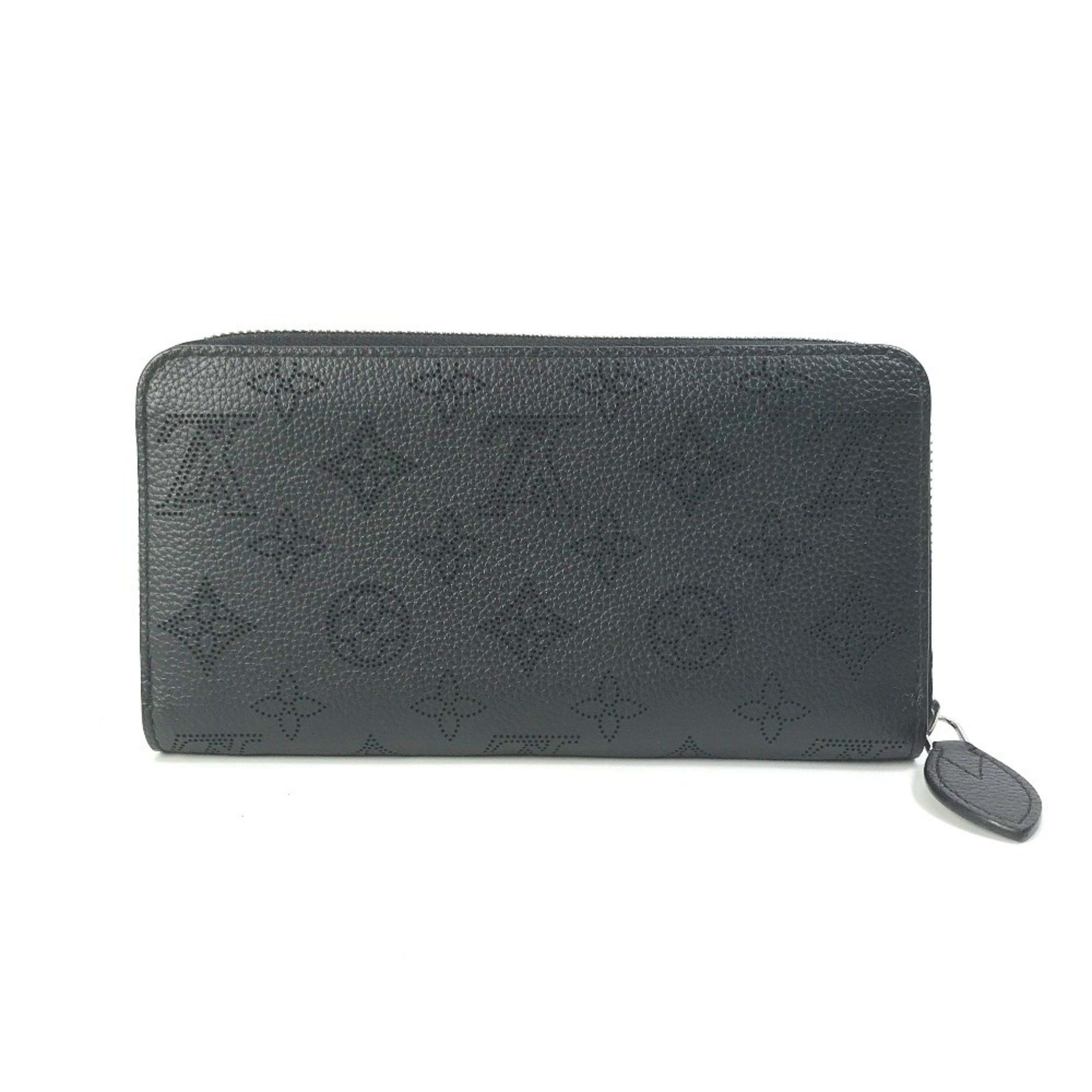 Louis Vuitton LOUIS VUITTON M61867 Monogram Mahina Zippy Wallet, Round Zipper Long Mahina, Women's, Black Size ONE SIZE - 1 Thumbnail