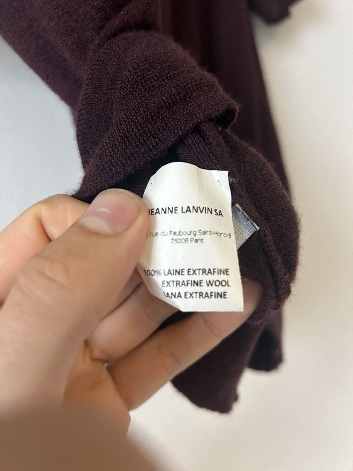Lanvin Lanvin Burgundy Merino Wool Polo, Size S Size US S / EU 44-46 / 1 - 7 Thumbnail