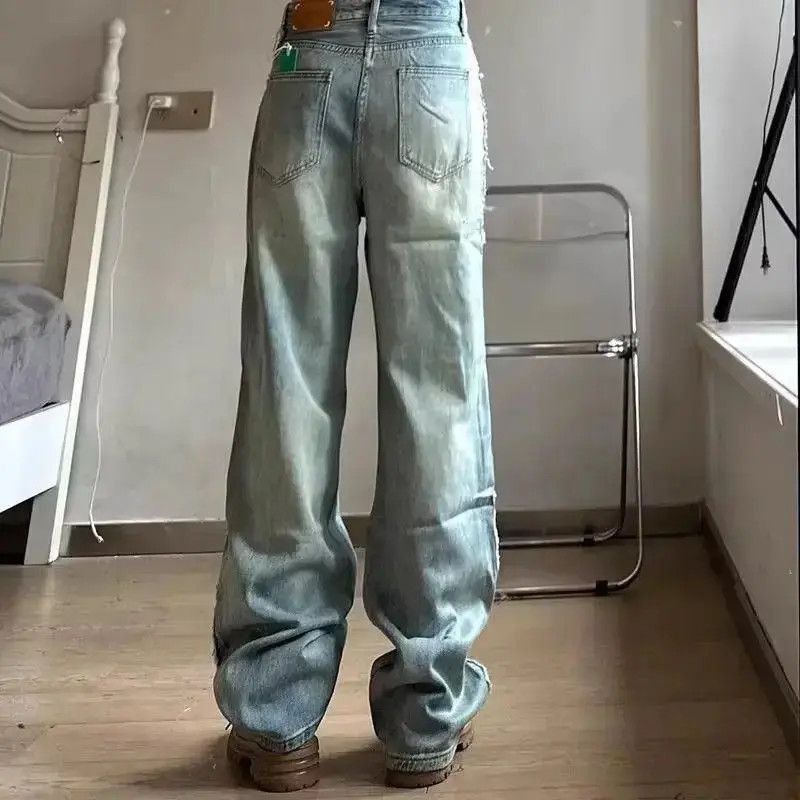 Japanese Brand Straight and loose ripped jeans Size US 32 / EU 48 - 3 Thumbnail