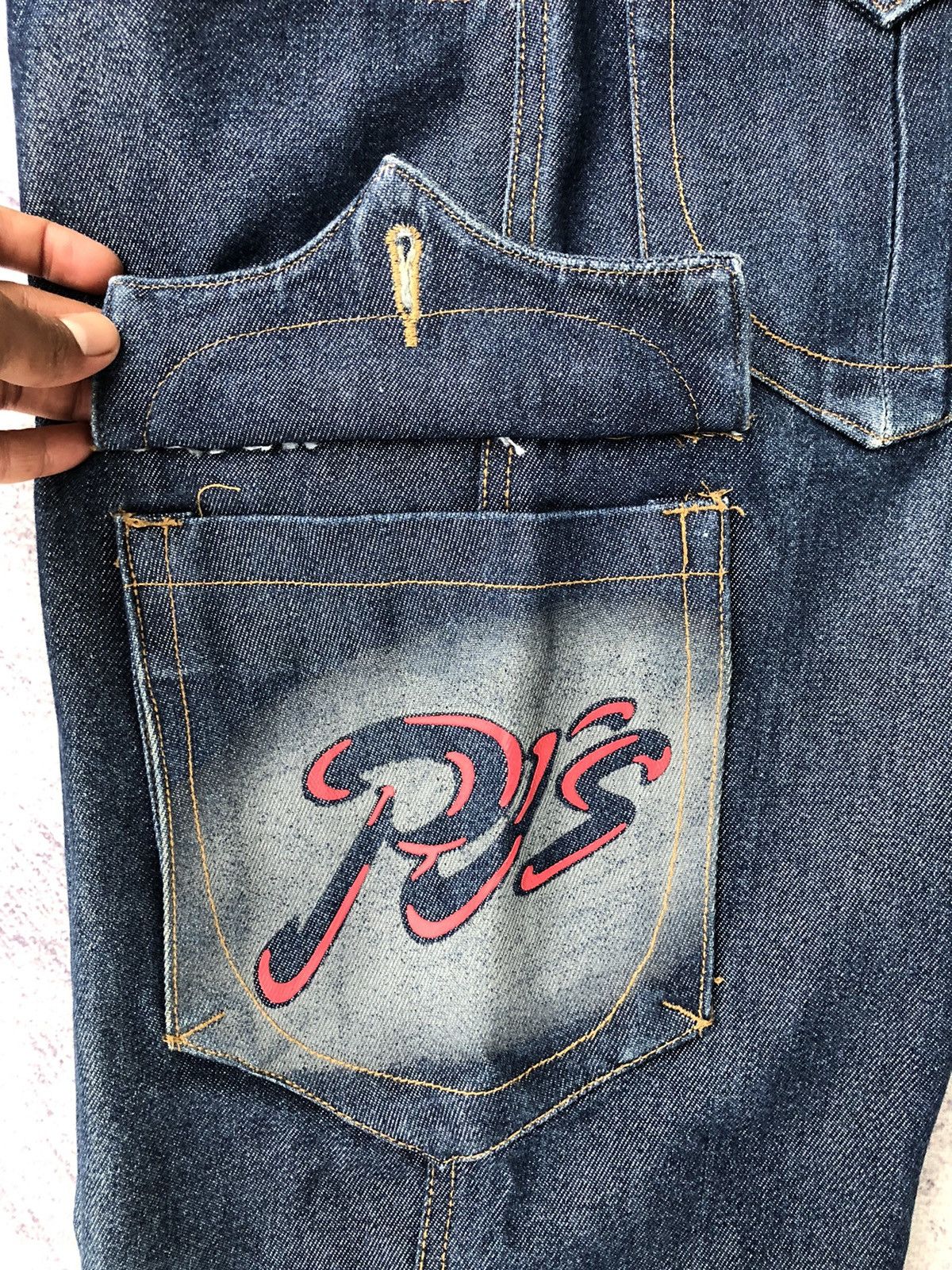 Japanese Brand PJ's Japanese Surfwear Hip Hop Jeans Cargo Shiny Pants Size US 27 - 25 Thumbnail