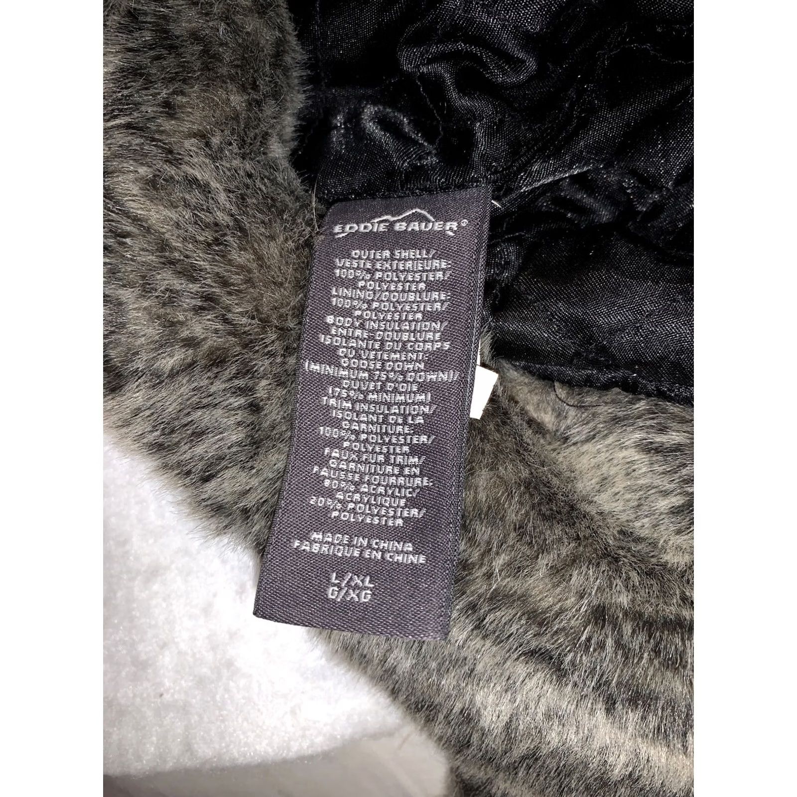 Eddie Bauer VINTAGE Eddie Bauer Trapper Hat Women L/xl Faux Fur Trim Black Brown Gray Fur Trim Mens Womens Size ONE SIZE - 7 Thumbnail
