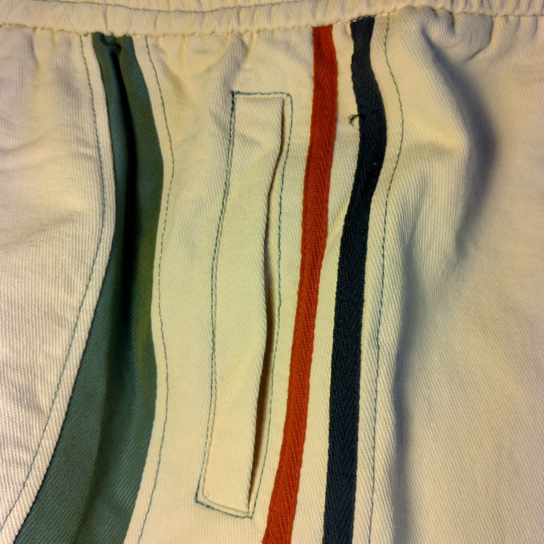 Vintage ALEFRIC EDEN Men’s Shorts 30 Waist Elastic Ivory Chino Retro Stripe Casual Size US 30 / EU 46 - 3 Thumbnail