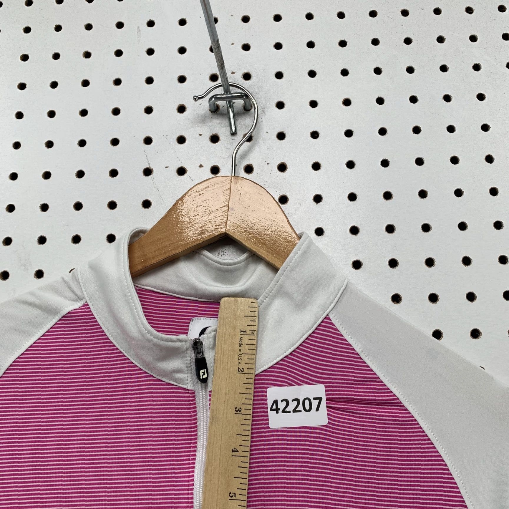 Vintage VINTAGE FJ FootJoy Womens Large Pink Long Sleeve Golf Pullover V Neck Casual Shirt Size L / US 10 / IT 46 - 6 Thumbnail