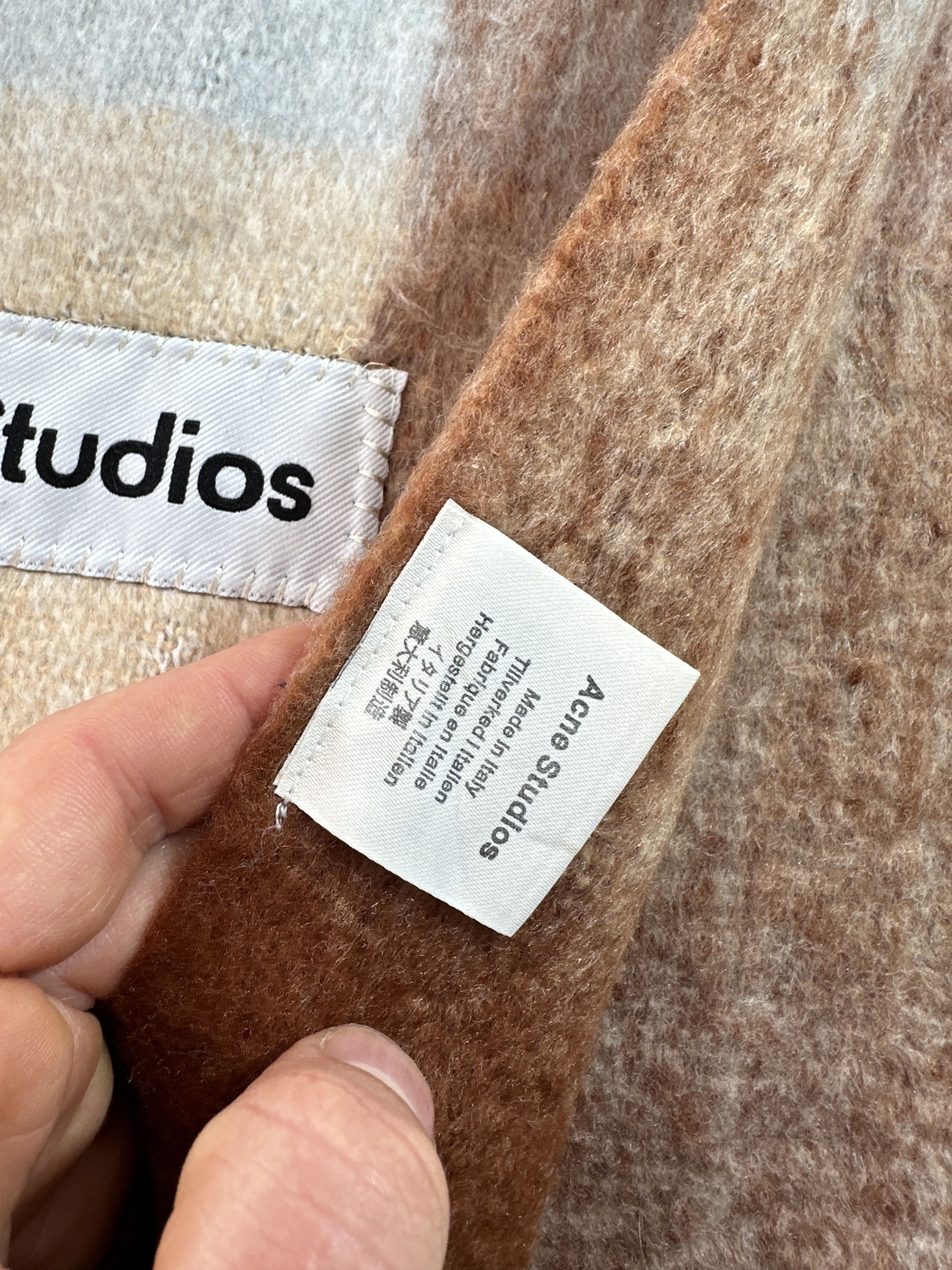 Acne Studios Acne Studios Multicolor Checked WoolMohair Blend Scarf Beige Size ONE SIZE - 3 Thumbnail