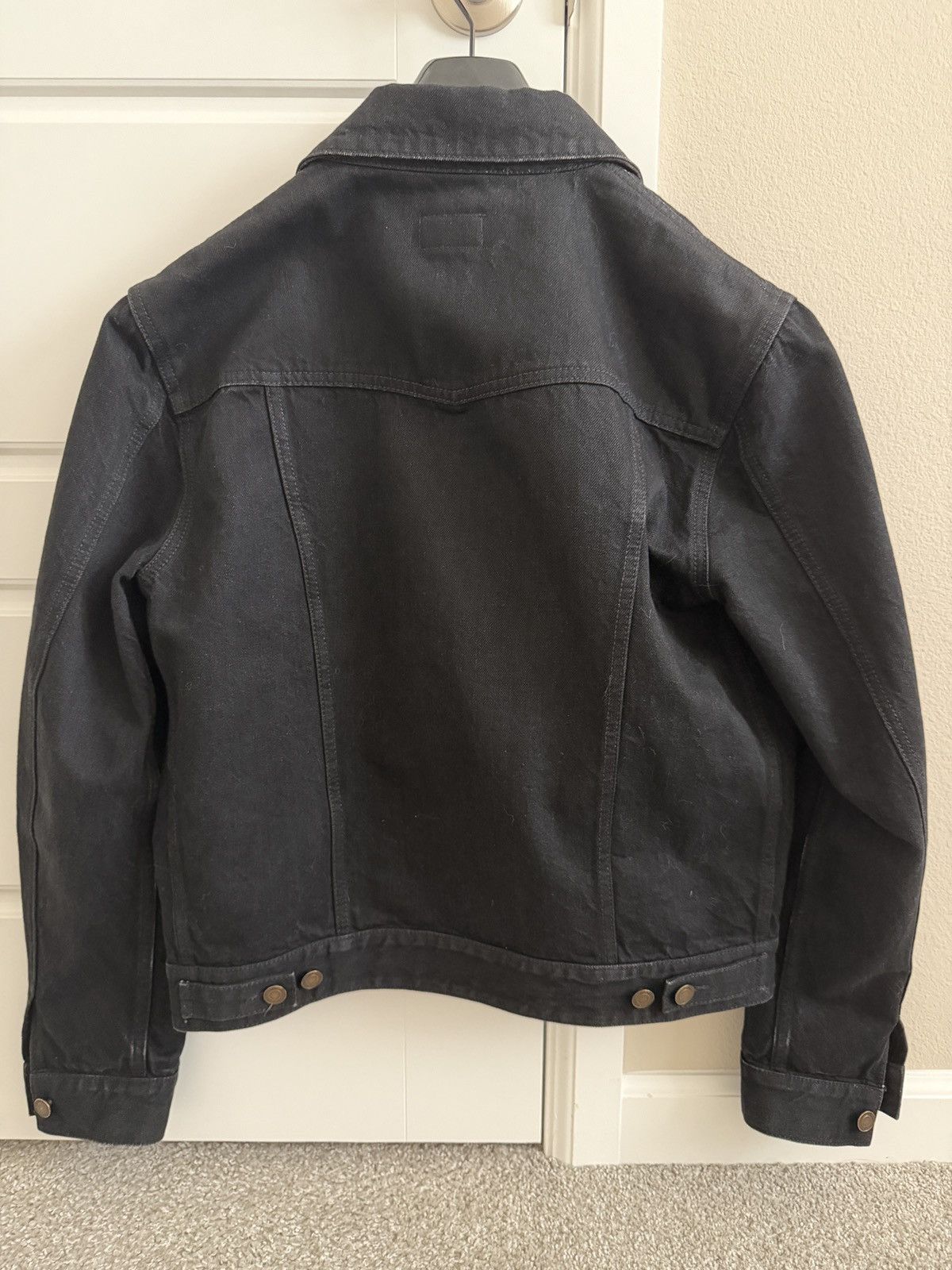 Saint Laurent Paris Saint Laurent Paris Black Denim Trucker Jacket Size US M / EU 48-50 / 2 - 2 Thumbnail