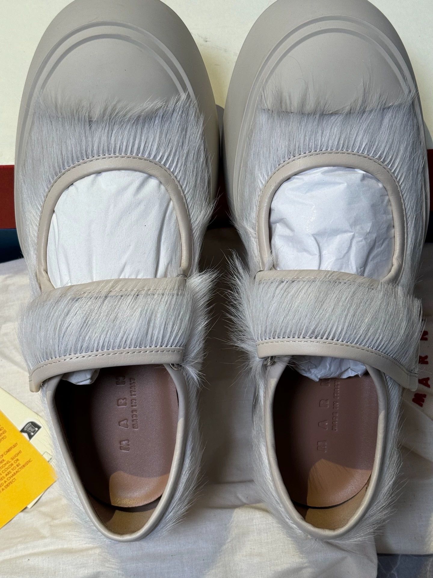 Marni Marni Mary Jane Velcro Strap White Horse Hair 38 Size US 7.5 / IT 37.5 - 4 Thumbnail