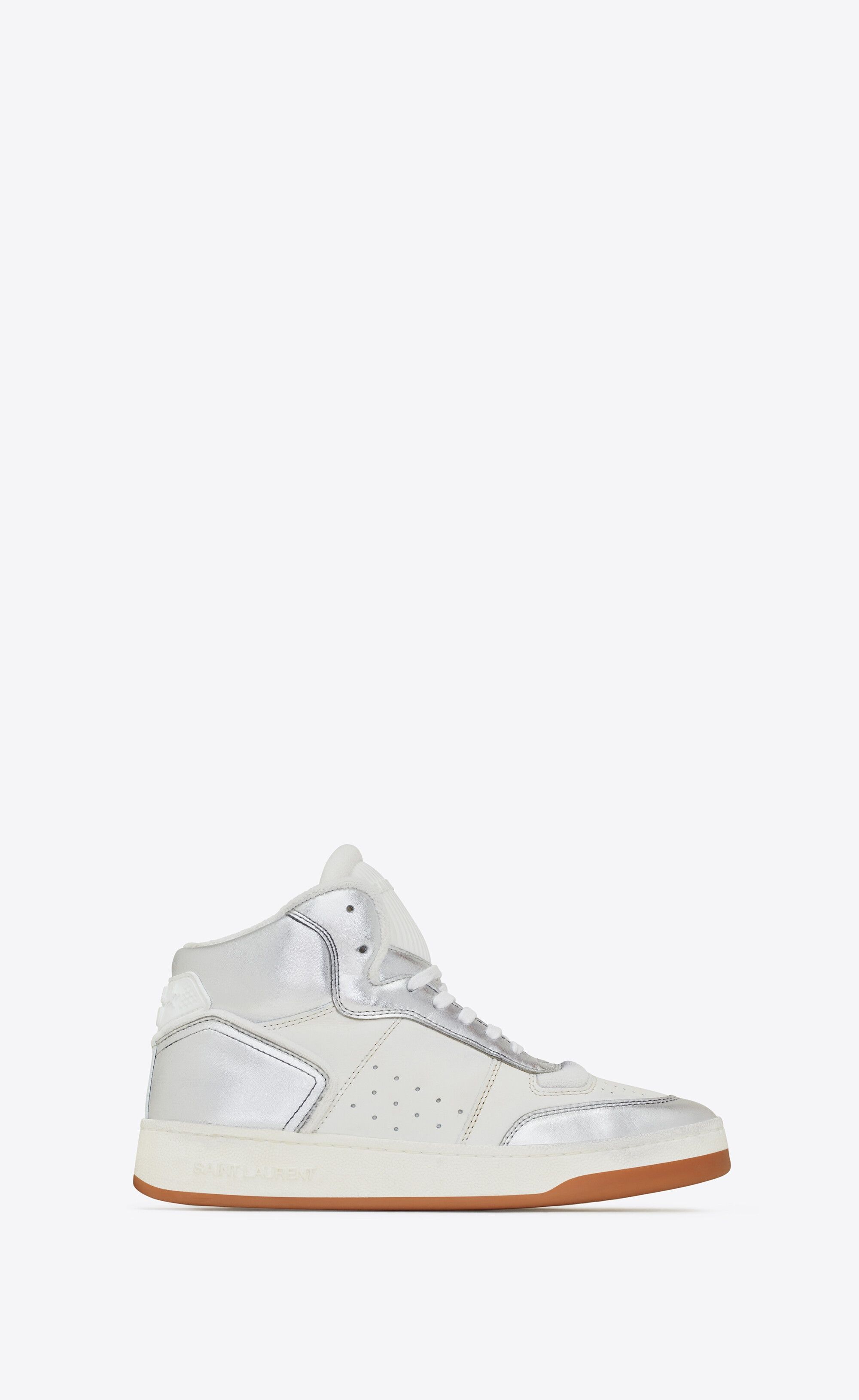 Saint Laurent Paris o1bcso1str1124 SL/80 Mid Top Sneakers in White Size US 13 / EU 46 - 1 Thumbnail