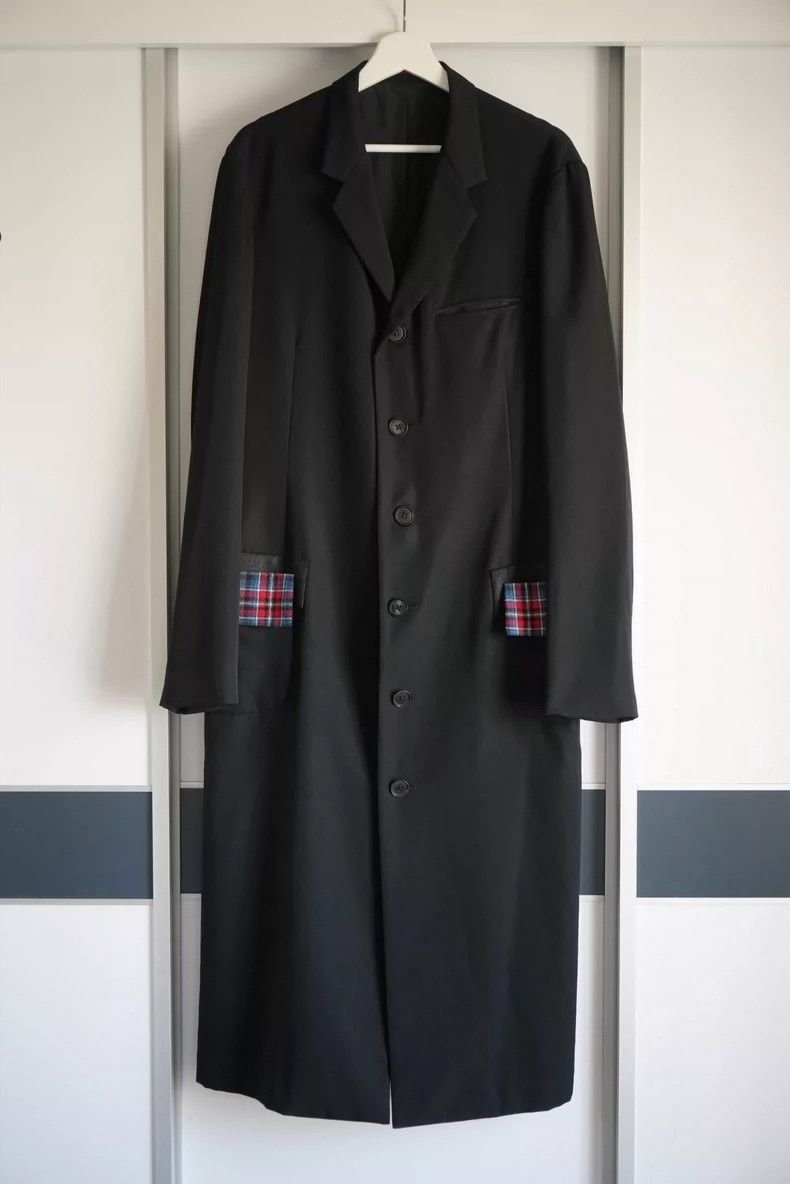 Yohji Yamamoto Yohji Yamamoto Yohji Yamamoto Wool Check Pocket Coat Size US M / EU 48-50 / 2 - 1 Thumbnail