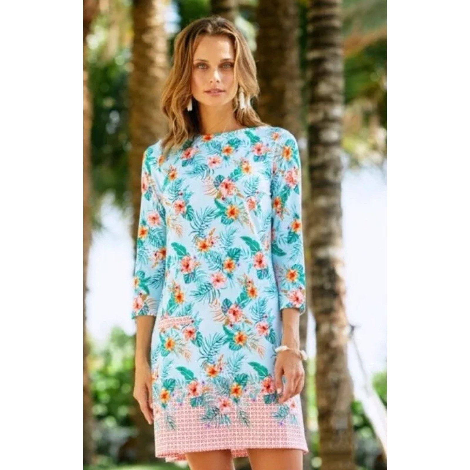 Other CABANA LIFE Cayman Print UPF Shift Dress M Swim Cover Beach Size M / US 6-8 / IT 42-44 - 2 Thumbnail