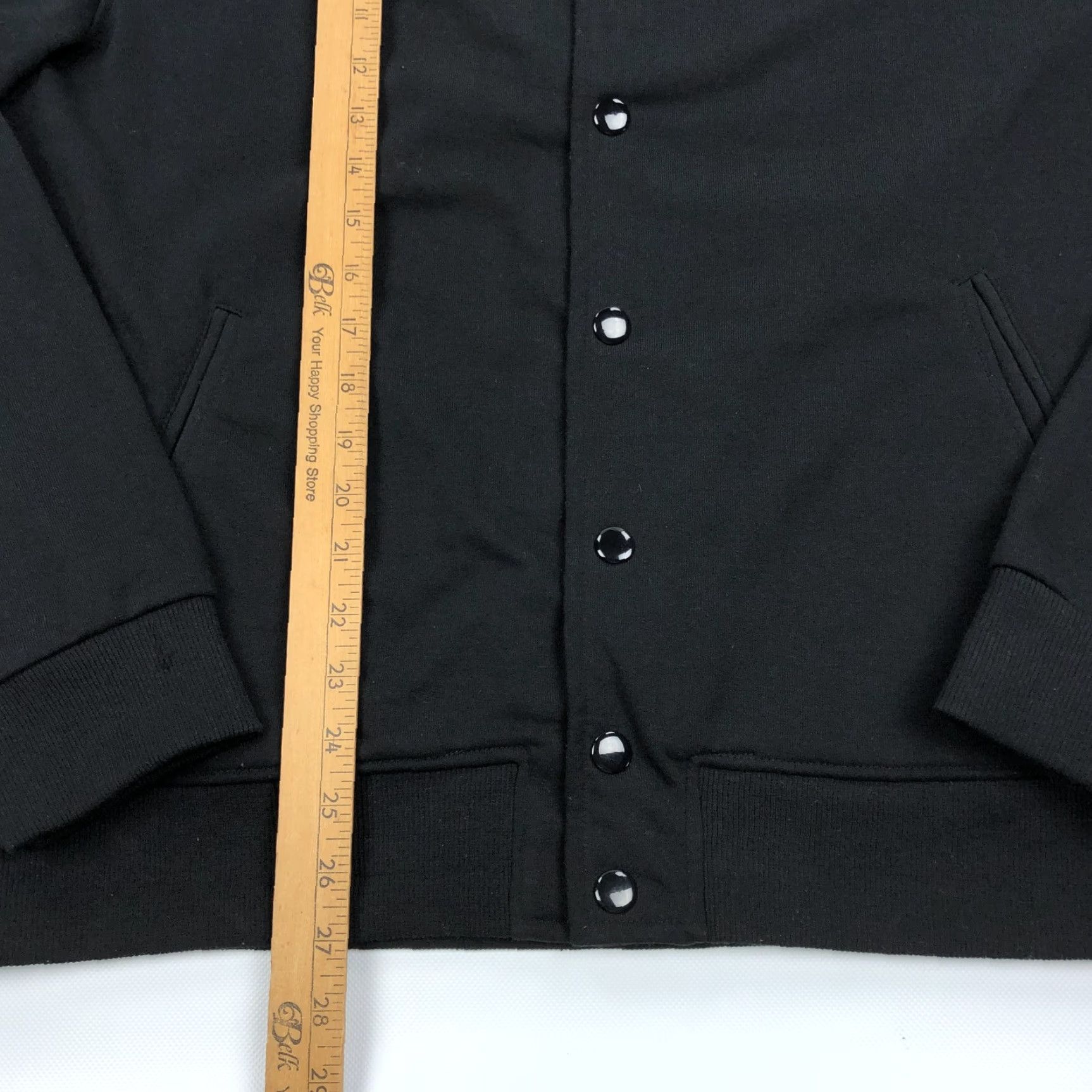 Vintage Cotton & Co. Men's Black Snap Button Bomber Jacket Sweatshirt Style Size L Size US L / EU 52-54 / 3 - 4 Thumbnail