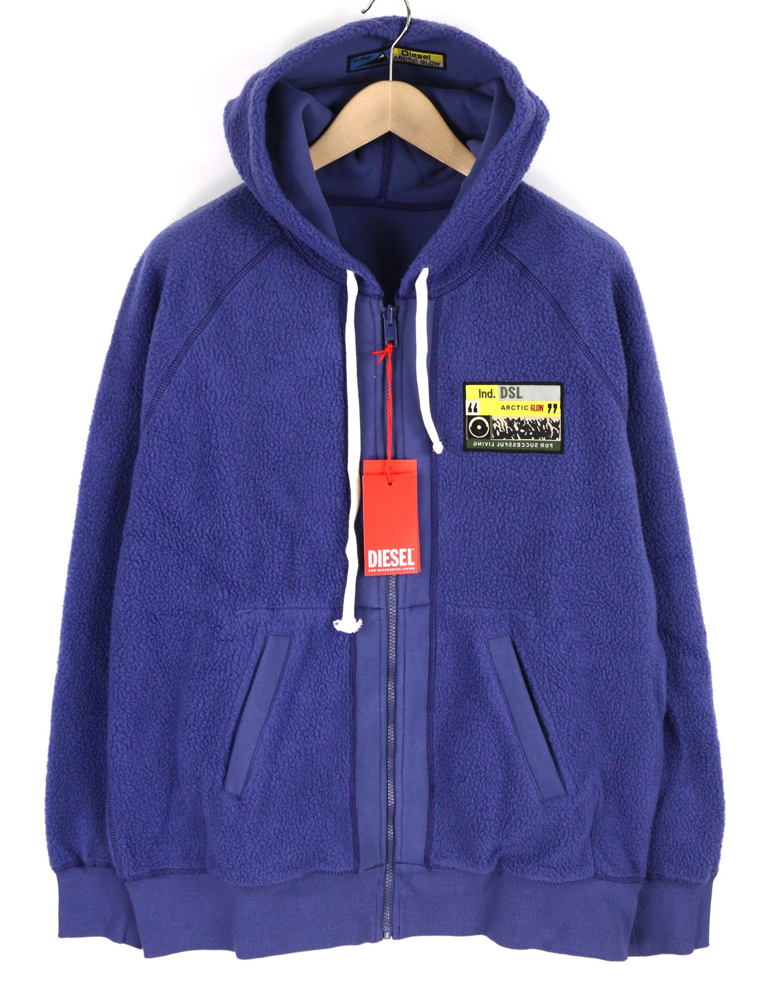 Diesel S-Rummes-Zip-Rev Men Hoodie L Blue RRP€250 Fleece 40113 Size US L / EU 52-54 / 3 - 1 Thumbnail