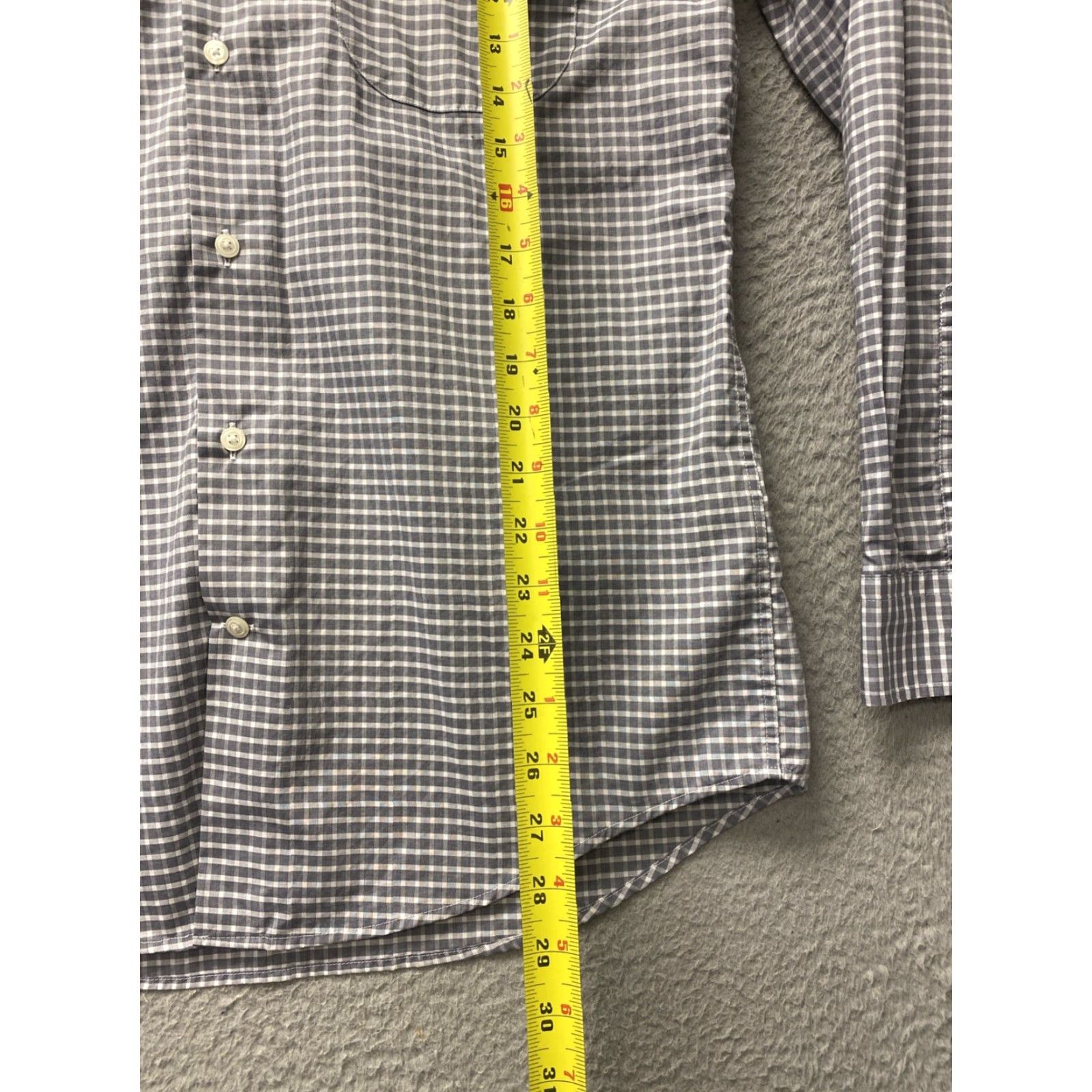 Joseph Abboud Joseph Abboud Dress Shirt Mens 16.5 Gray Check 100% Cotton Button Up Medium Classic Mens - 16.5/32-33, Regular Fit, Barrel Cuff, Spread Collar Size 42R - 6 Thumbnail