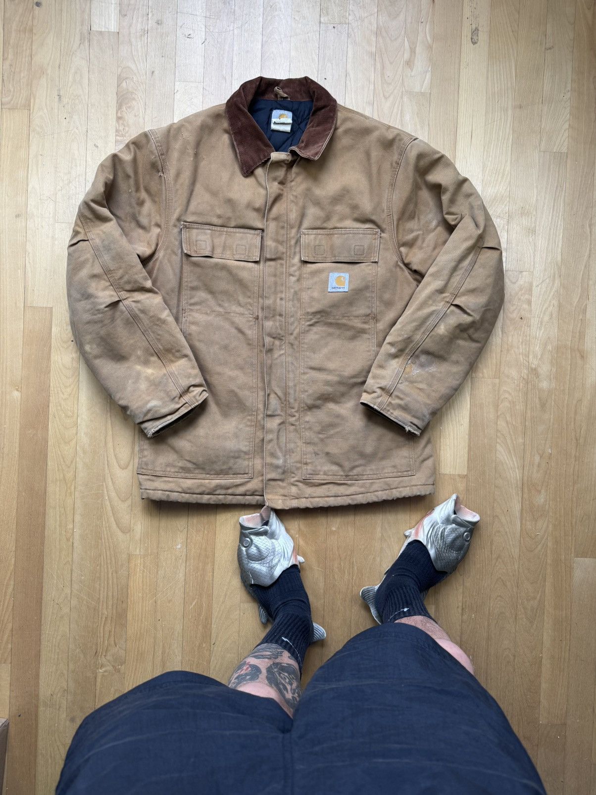 Carhartt × Vintage Vintage Carhartt Detroit Jacket Insulated 90s Size 42-L Size US L / EU 52-54 / 3 - 1 Thumbnail