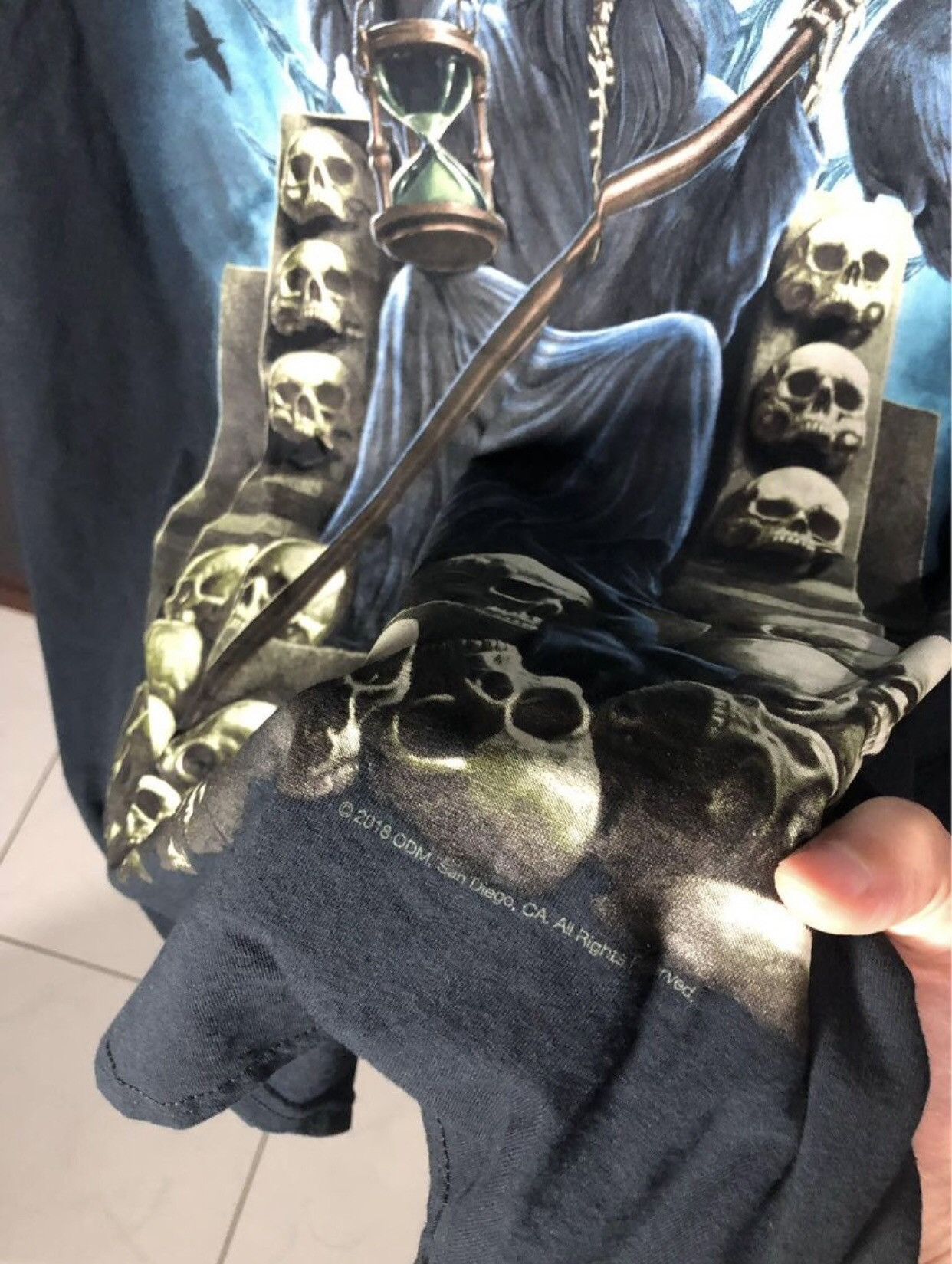 Vintage Grim Reaper on throne skulls Size US L / EU 52-54 / 3 - 2 Thumbnail
