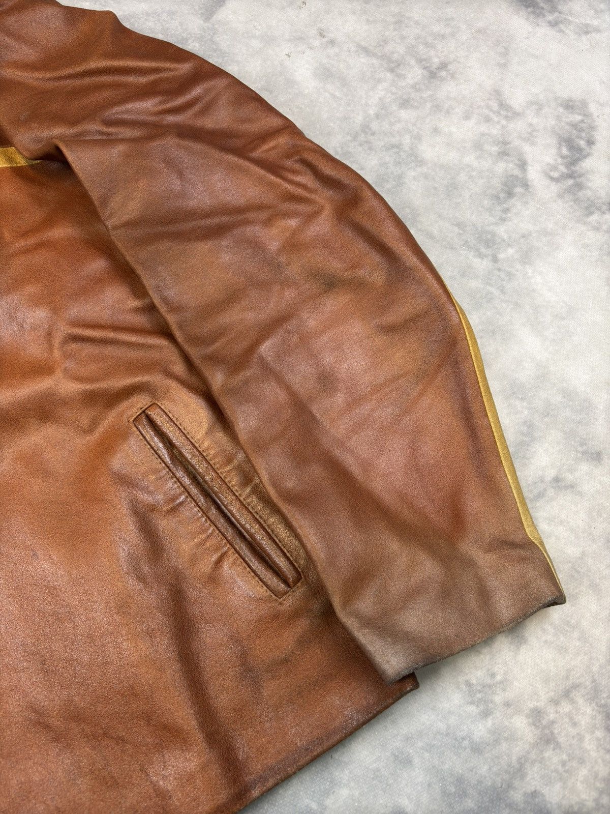 Other Vintage Brown Real Leather Jacket Old Money Detroit 90s Rare Size US L / EU 52-54 / 3 - 4 Thumbnail