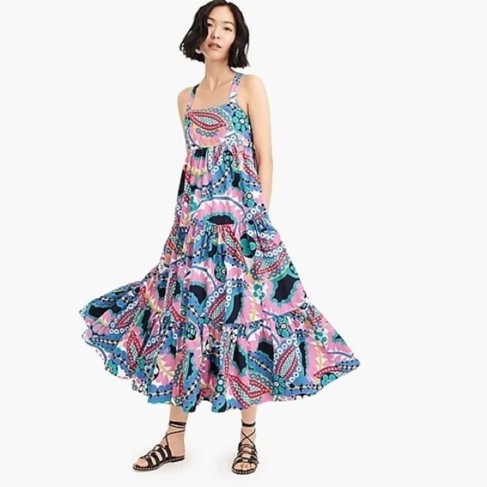 J.Crew J Crew Ratti Kaleidoscope Floral Maxi Apron Dress 4 Size M / US 6-8 / IT 42-44 - 1 Thumbnail