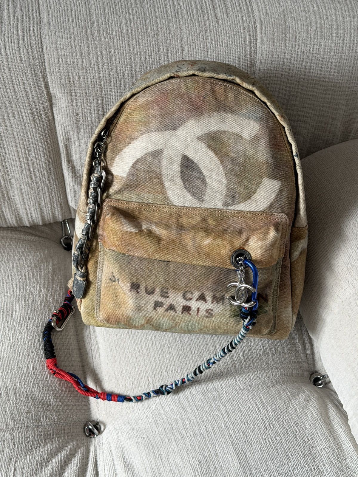 Chanel SS14 Artclass Yellow Canvas Small Graffiti Backpack Size ONE SIZE - 1 Thumbnail