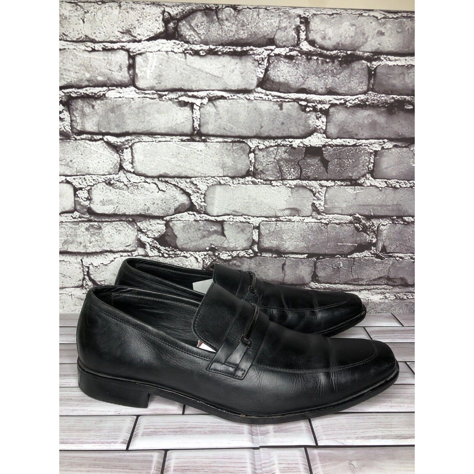 Hugo Boss HUGO BOSS Vero Cuoio Black Leather Horsebit Loafer Dress Sho Size US 11.5 / EU 44-45 - 15 Thumbnail