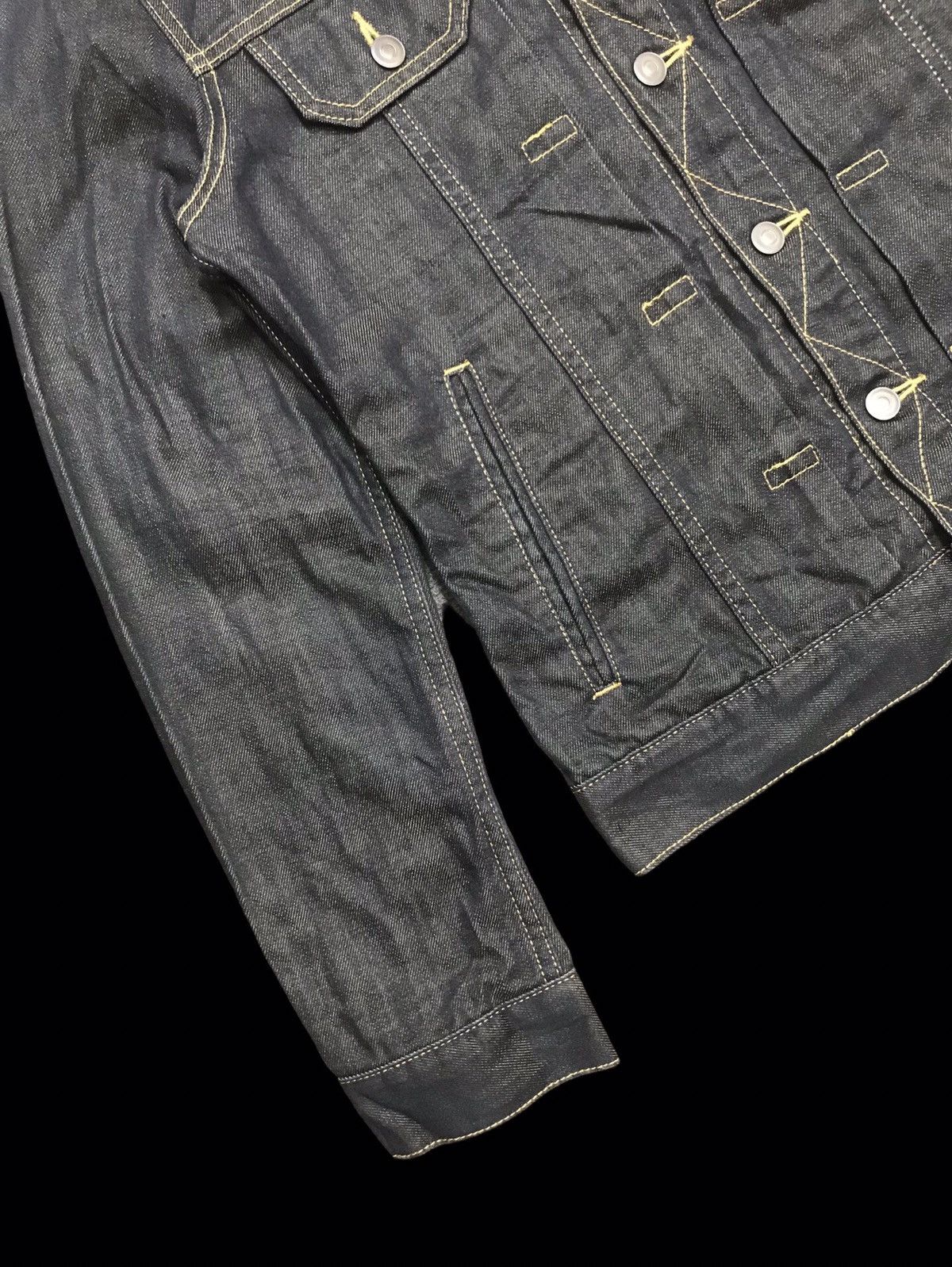 Japanese Brand 💥ARCHIVAL💥EDIFICE MUDWASH DENIM TRUCKER F201 Size US XS / EU 42 / 0 - 9 Thumbnail