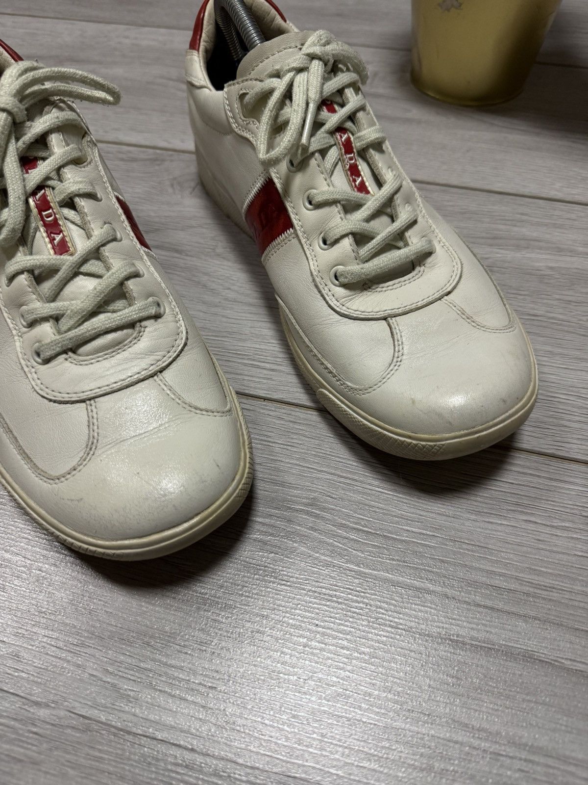 Prada Prada leather red tab sneakers shoes americas cup Size US 10 / EU 43 - 2 Thumbnail