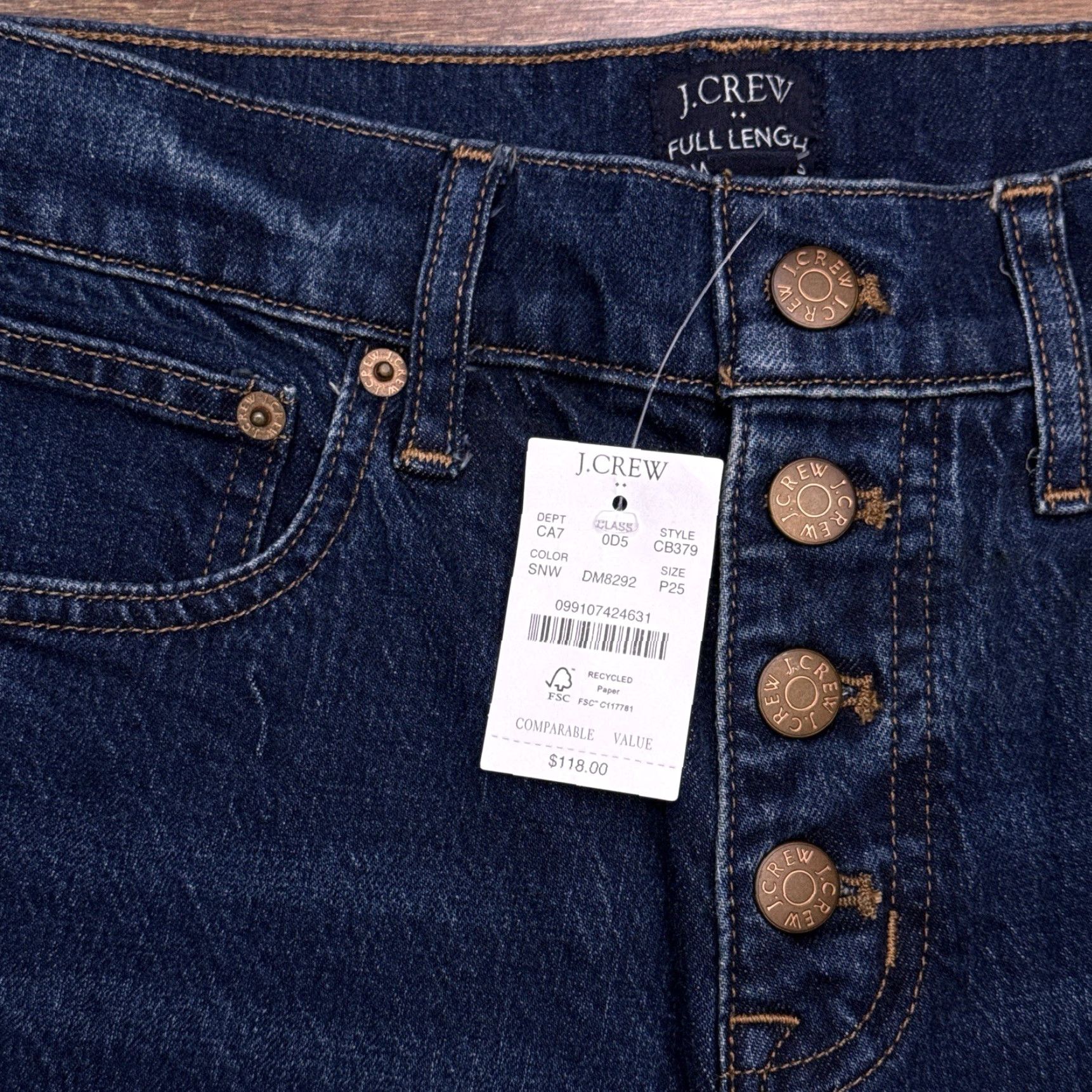 J.Crew J.CREW Jeans Wide-Leg 25 Petite Mid Rise Stretch Womens Denim Blue 5-Pocket Inseam 26 In./Petites Jeans Stretch Modern City Womens Size 42" / US 20 - 4 Thumbnail