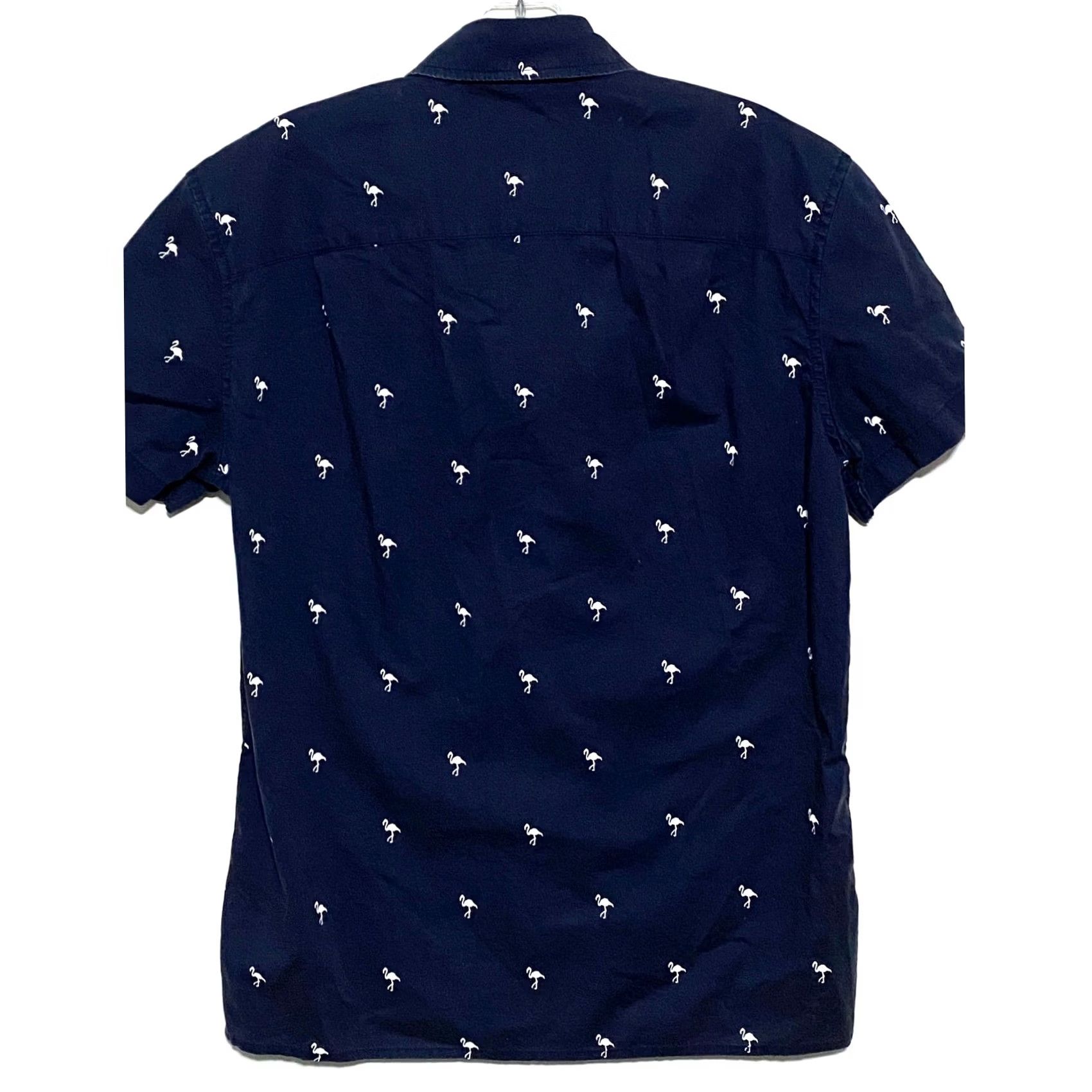 American Eagle Outfitters American Eagle Outfitters Shirt Mens XS Button-Up Flex Flamingo AOP Cottage Beach Travel Resort Spring Summer Nautical Beachwear Preppy Boys/Gents Size US XS / EU 42 / 0 - 3 Thumbnail